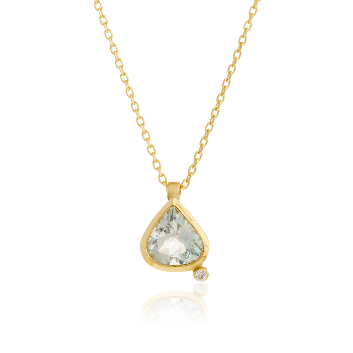 Collar Aguamarina Gota Diamante