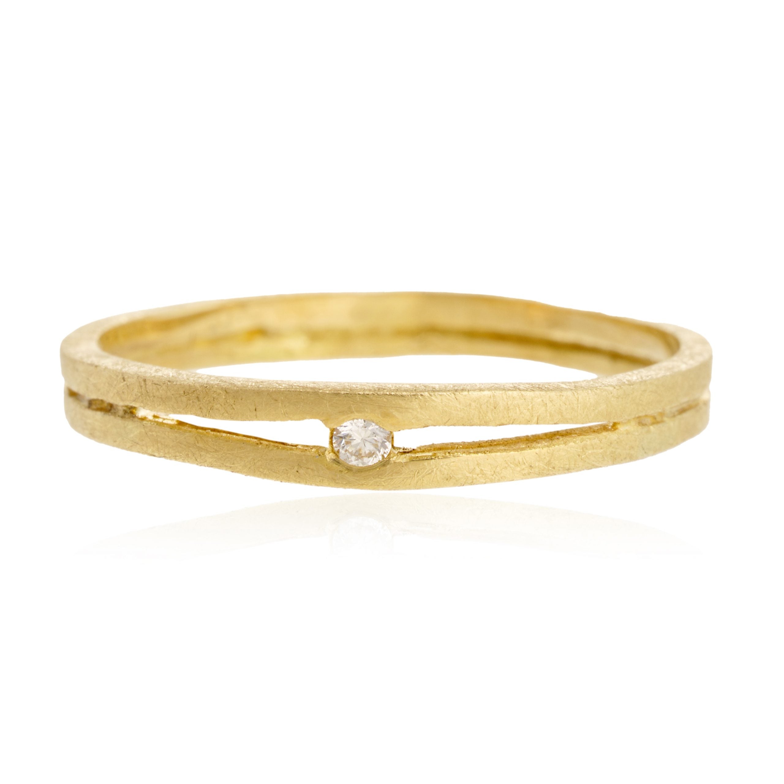 Anillo dos lineas brillante