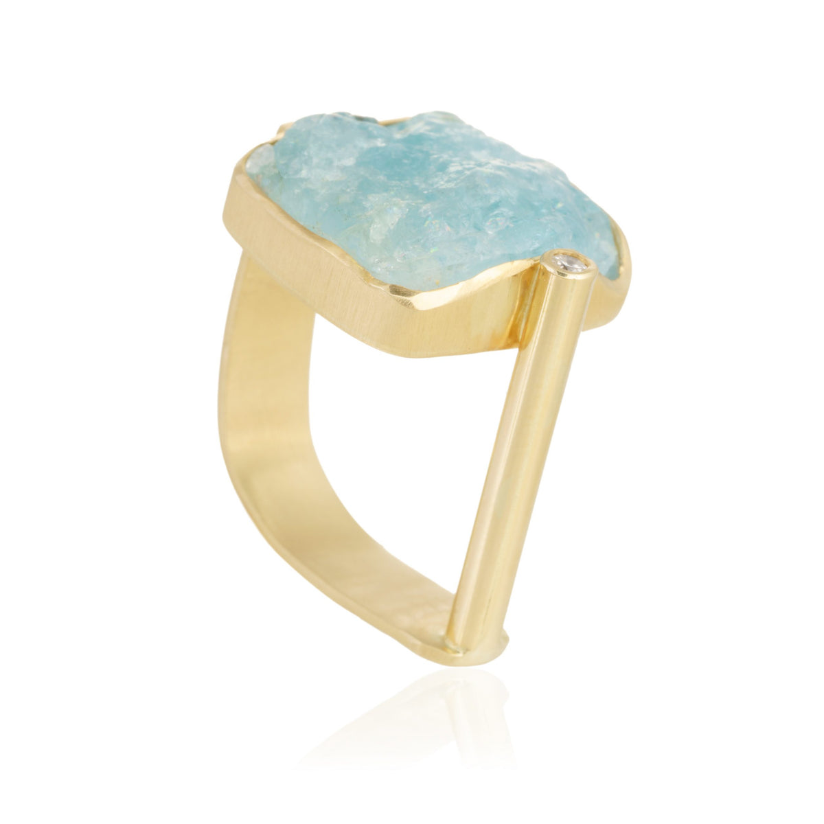 Anillo Aguamarina Garrita Oro
