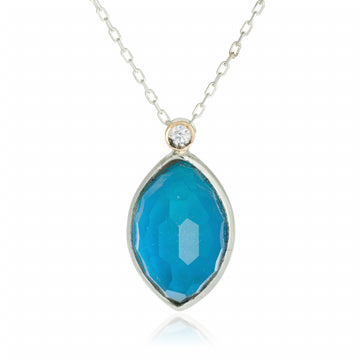 Collar Triplete y Diamante  con hilo de oro