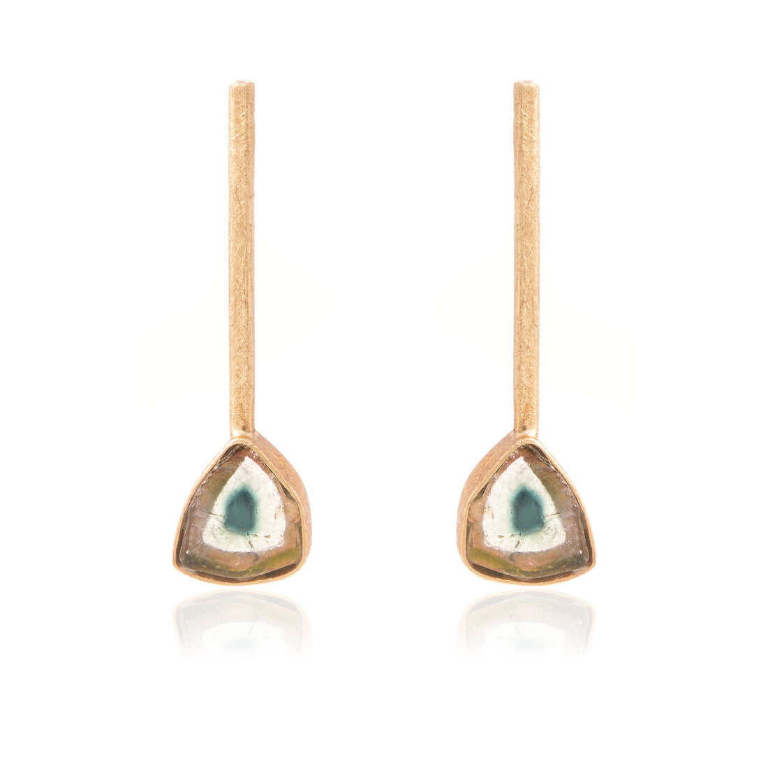 Pendientes Barrita  Turmalina Sandia