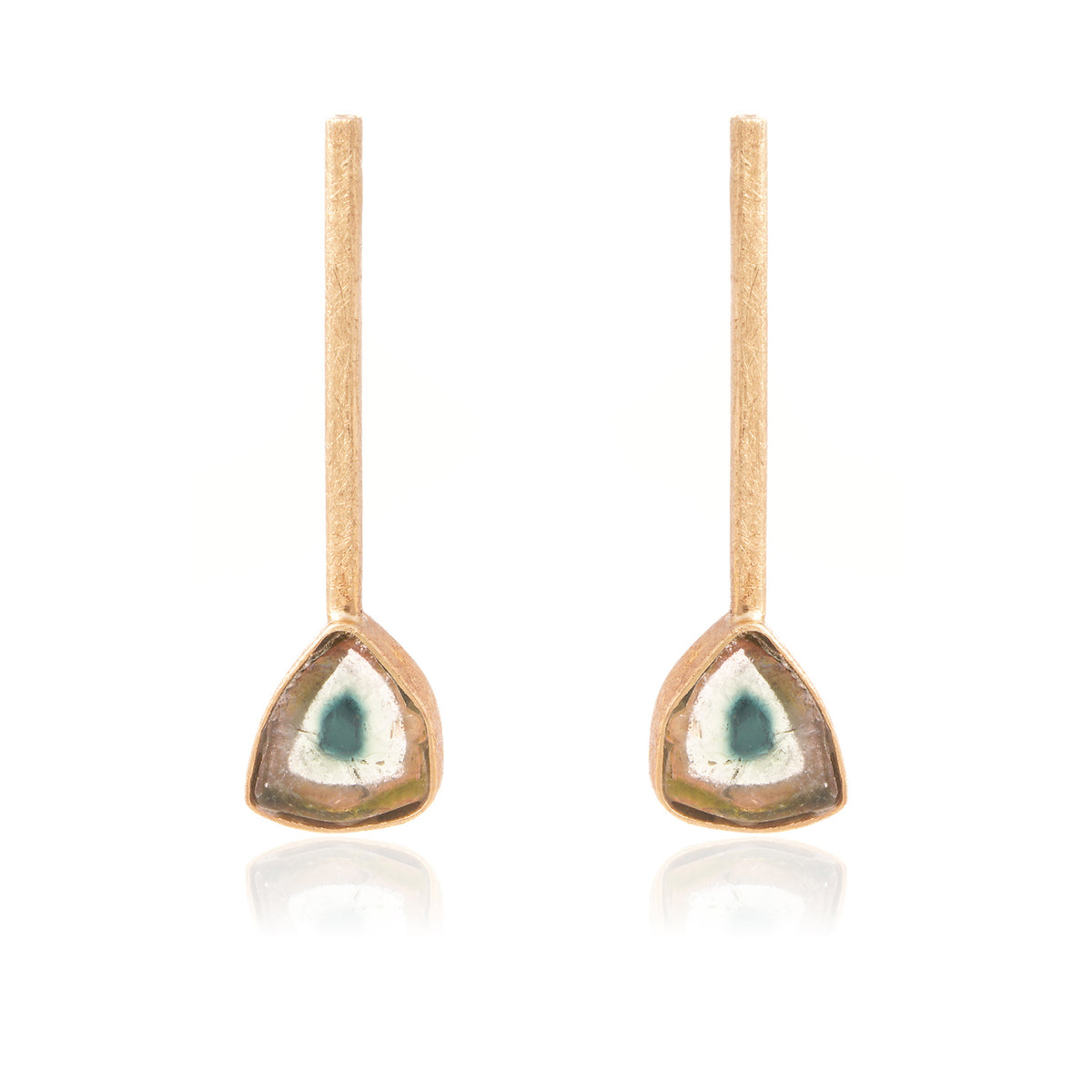 Pendientes Barrita  Turmalina Sandia