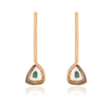 Pendientes Barrita  Turmalina Sandia