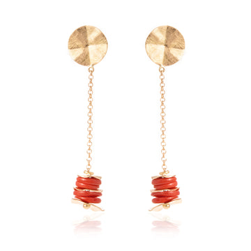 Pendientes Coral Cadena de Oro