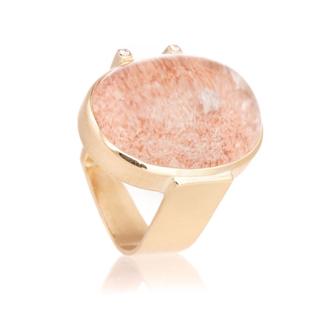Anillo Cuarzo Lodo Dos Garritas Oro
