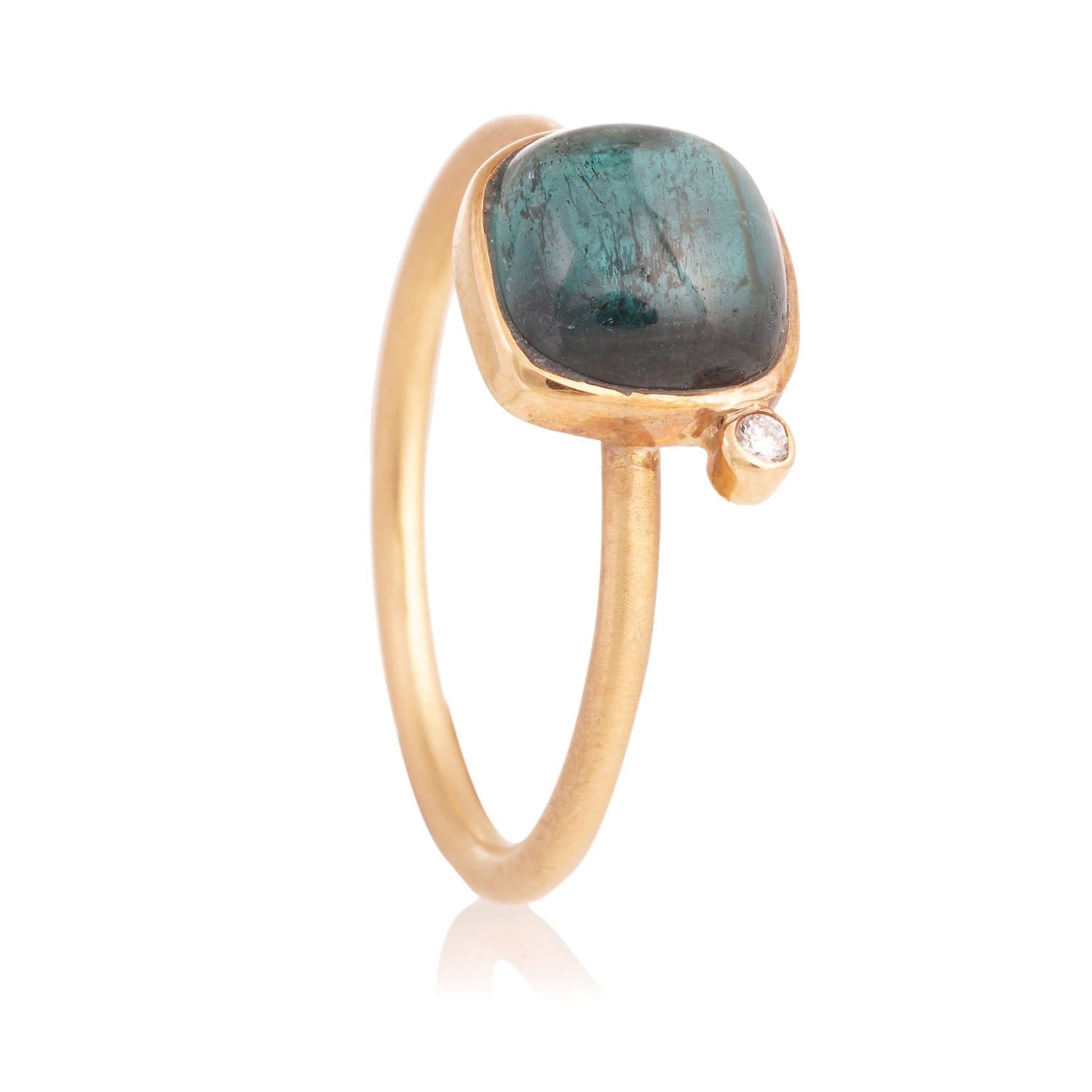 Anillo turmalina verde y brillante