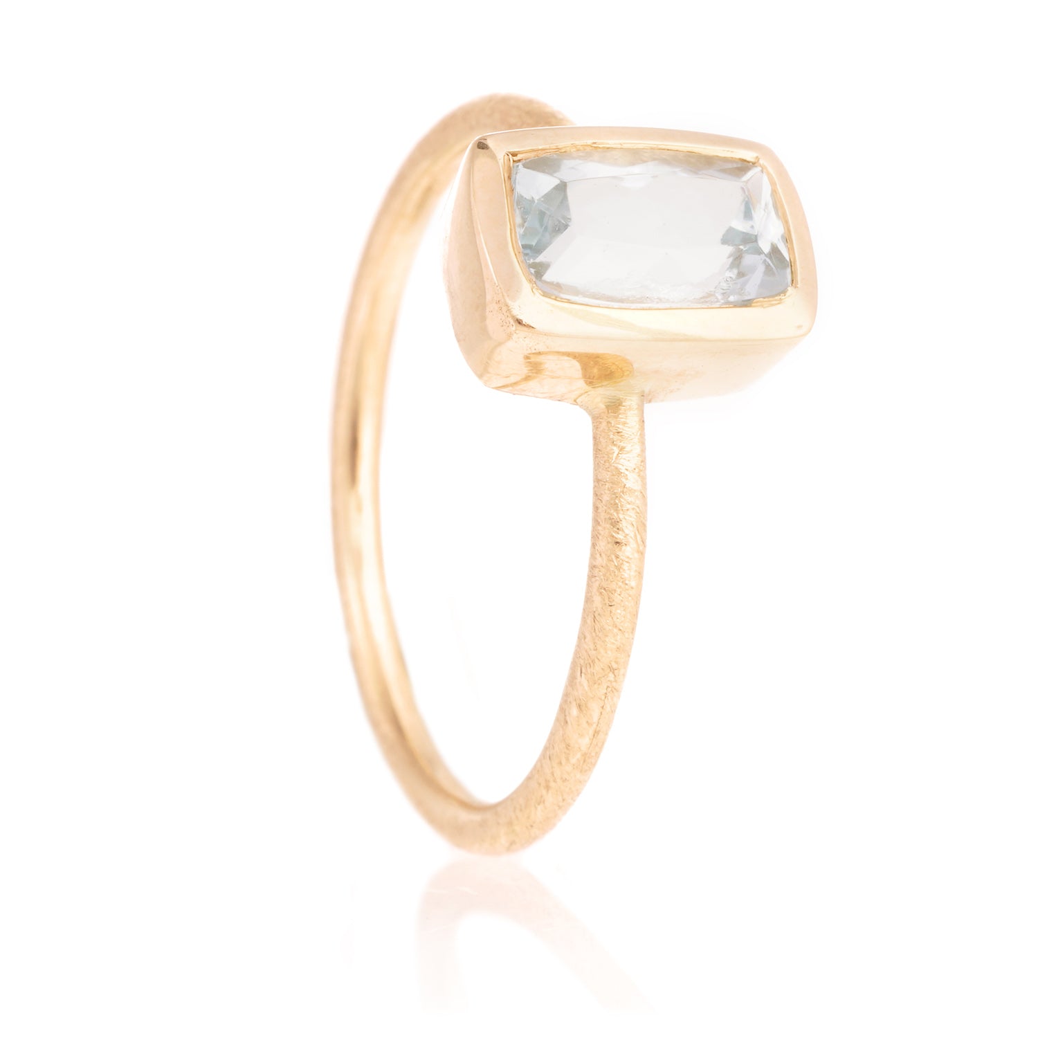 Anillo rectangular Aguamarina