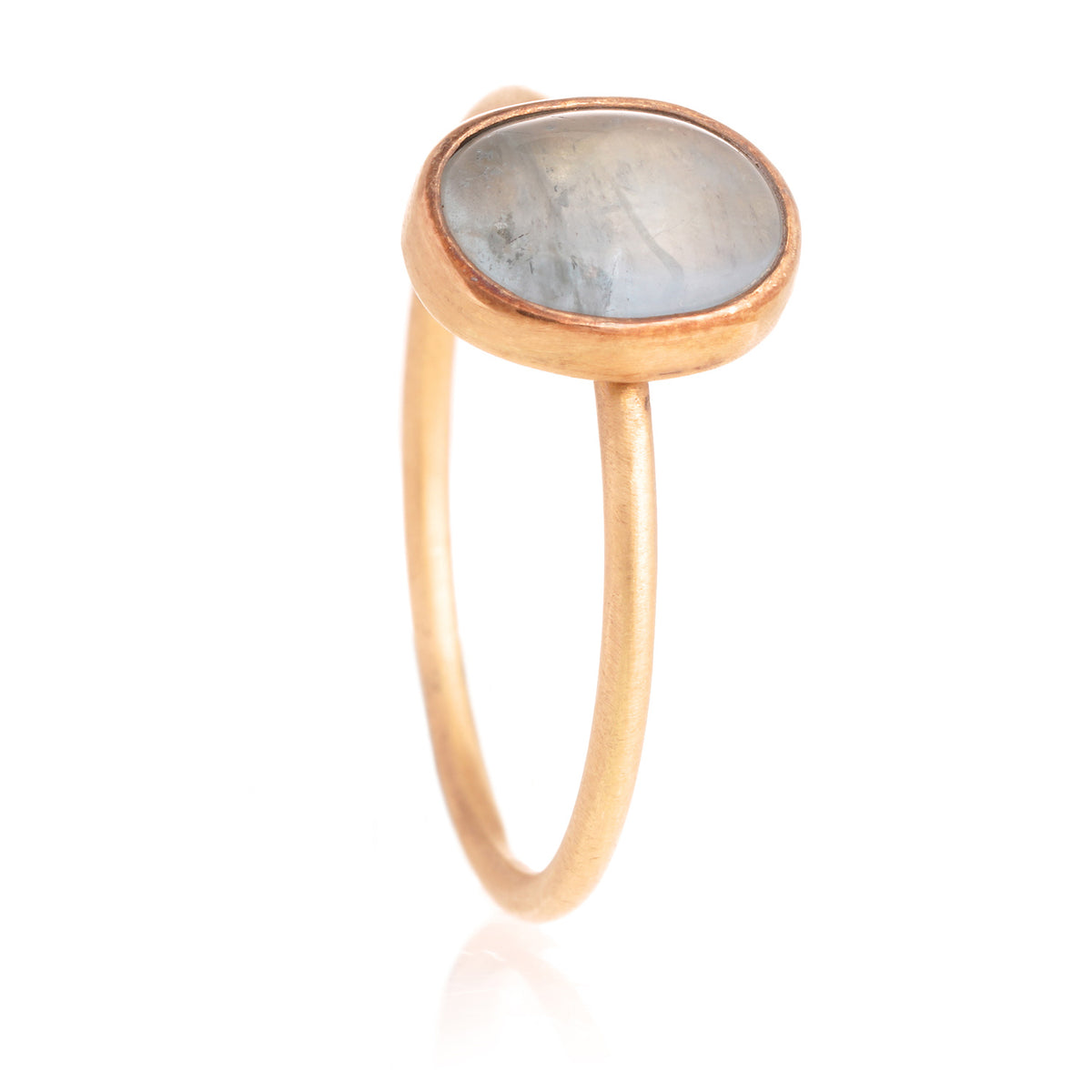 Anillo Aguamarina Ovalada Oro