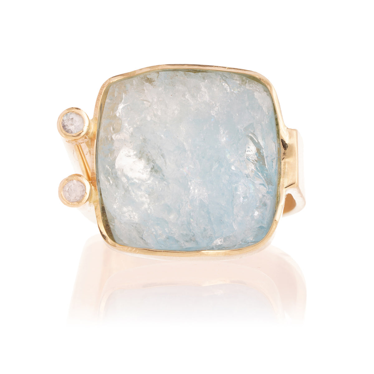 Anillo Aguamarina Garritas Oro