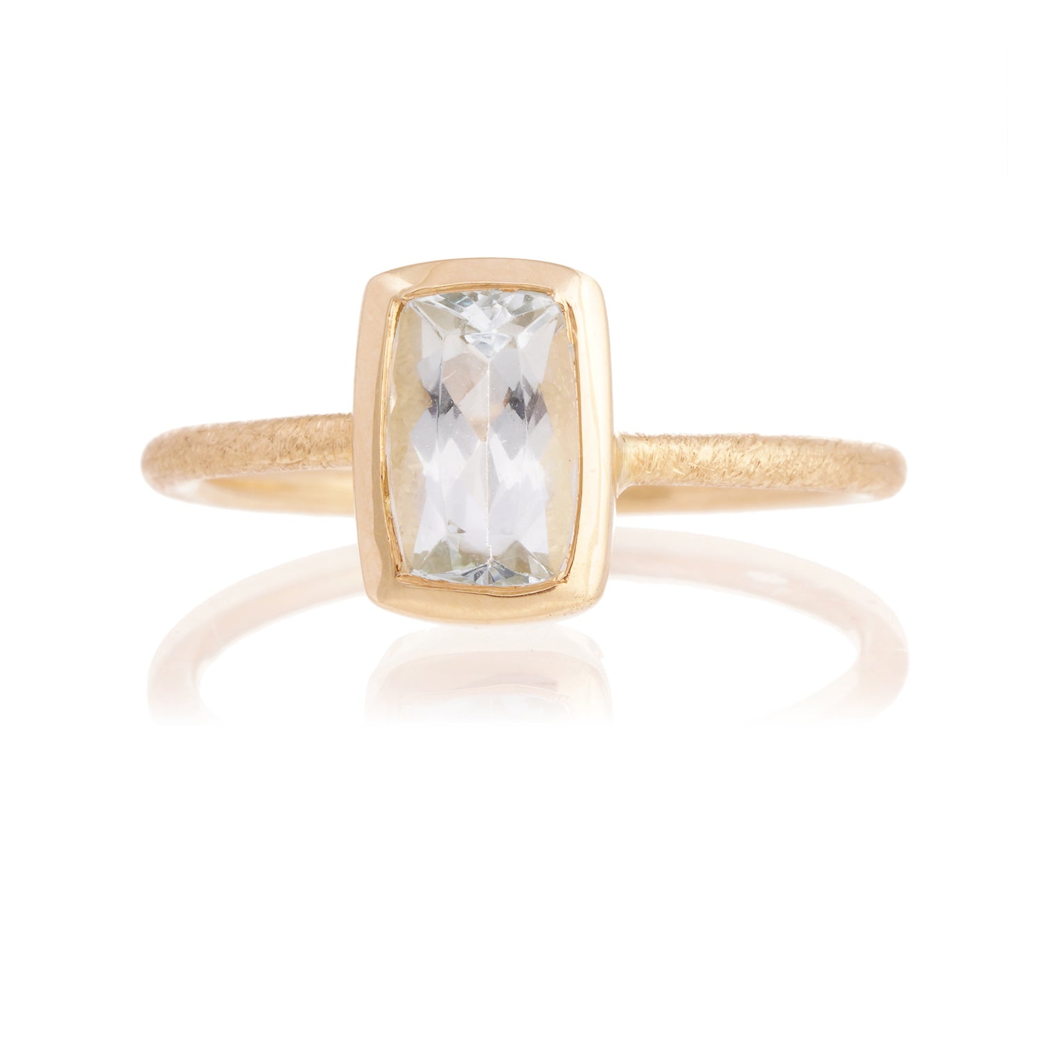 Anillo rectangular Aguamarina