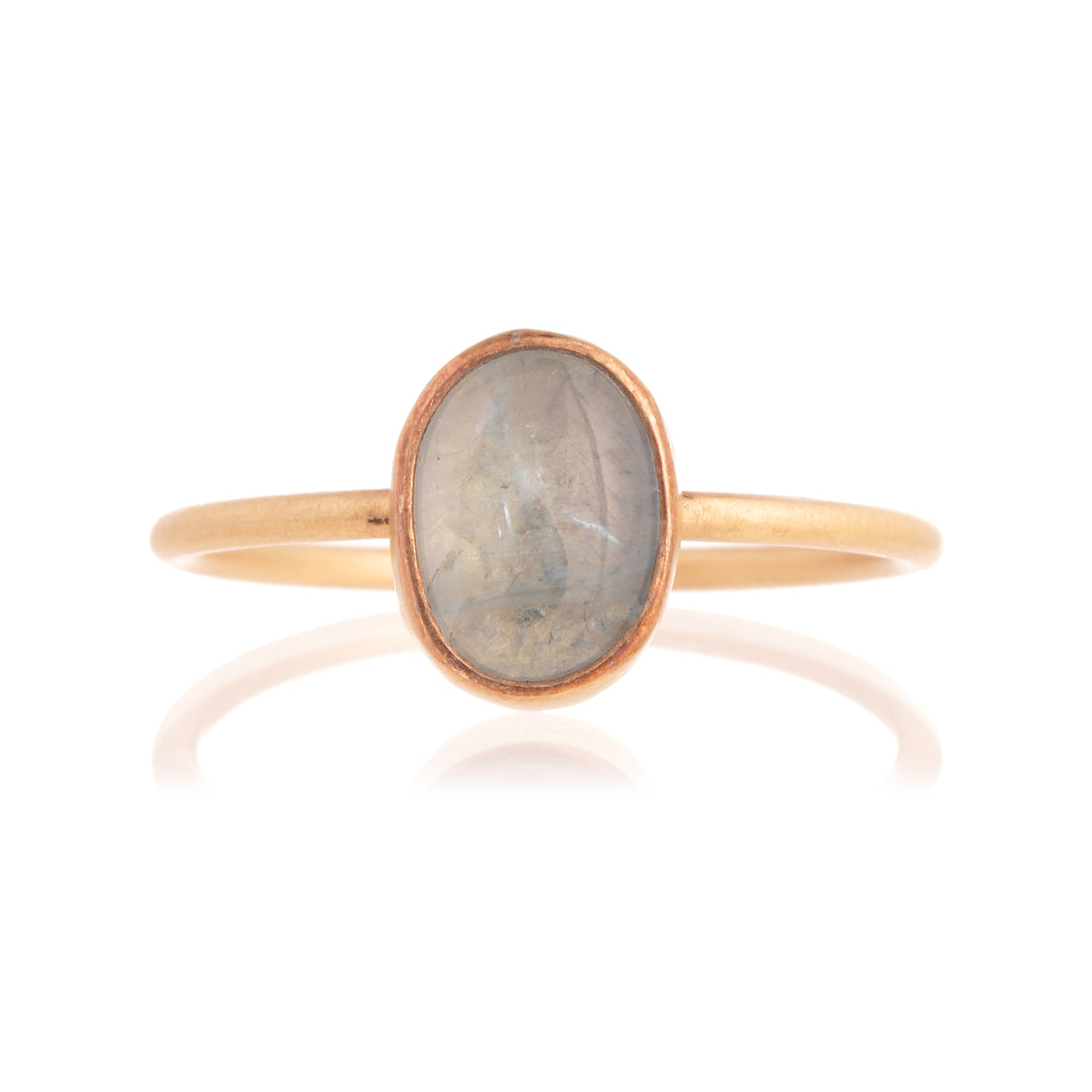 Anillo Aguamarina Ovalada Oro