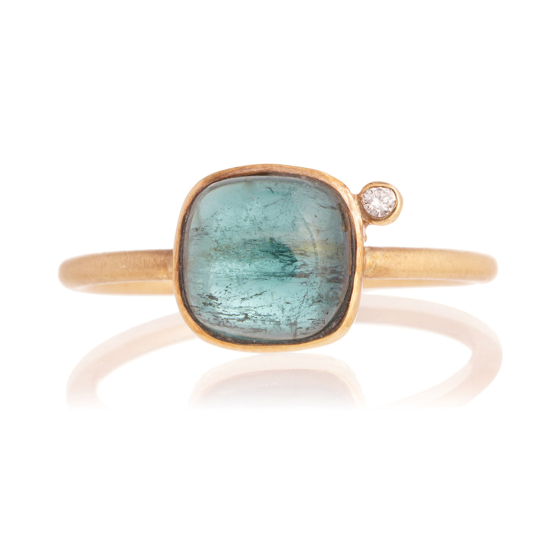 Anillo turmalina verde y brillante