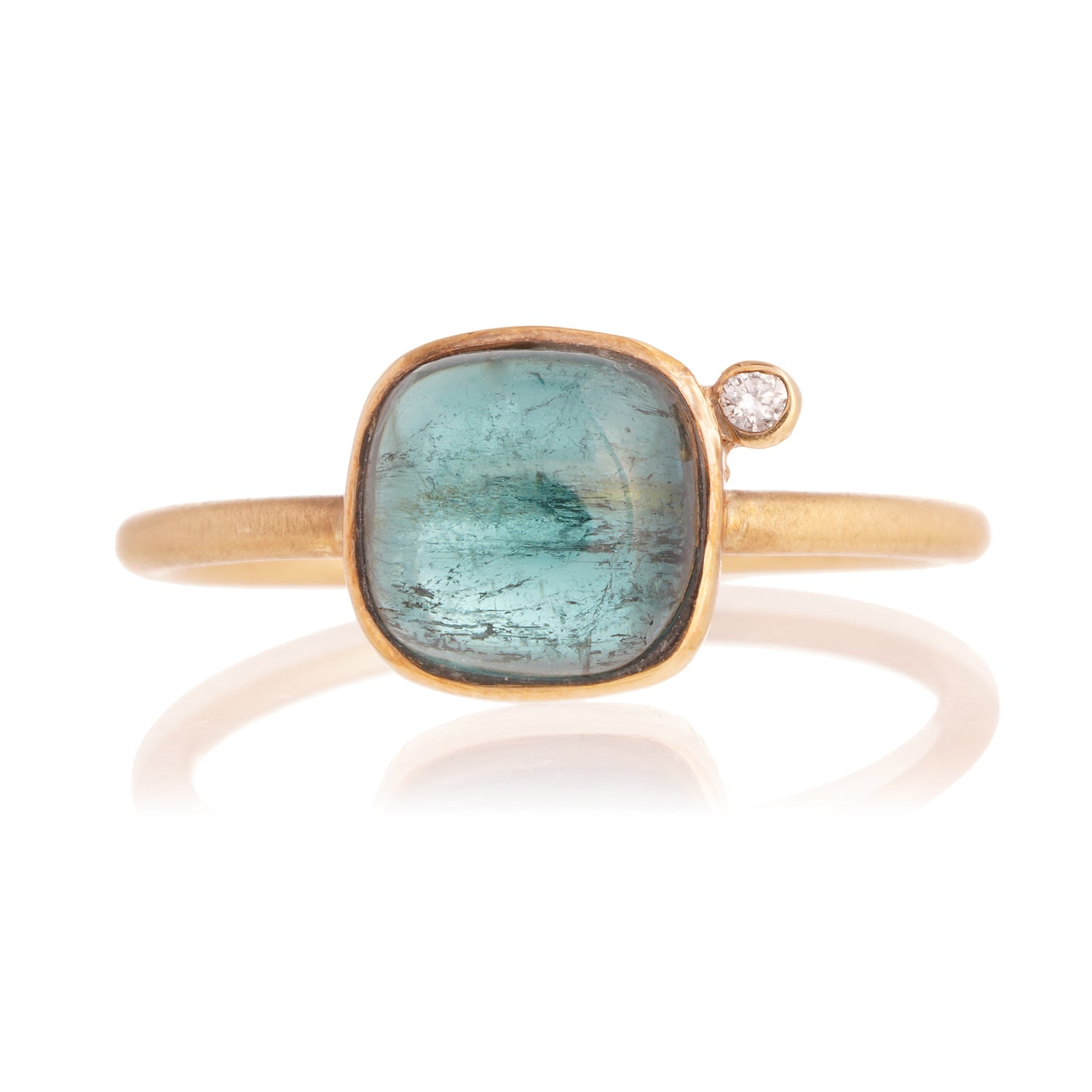 Anillo turmalina verde y brillante