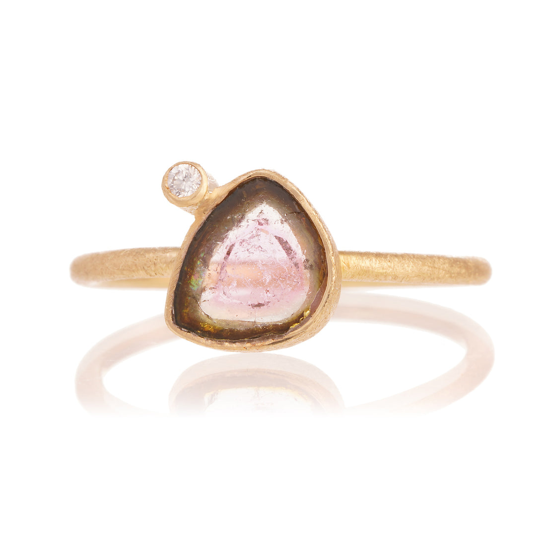 Anillo turmalina sandia txiki y diamante