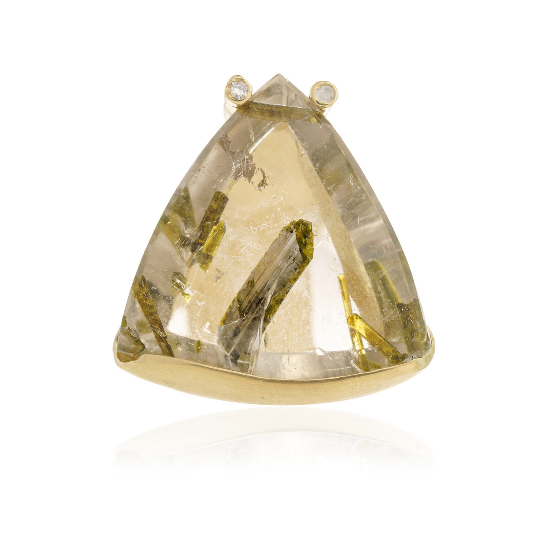 Anillo Triangu C. Turmalina Oro