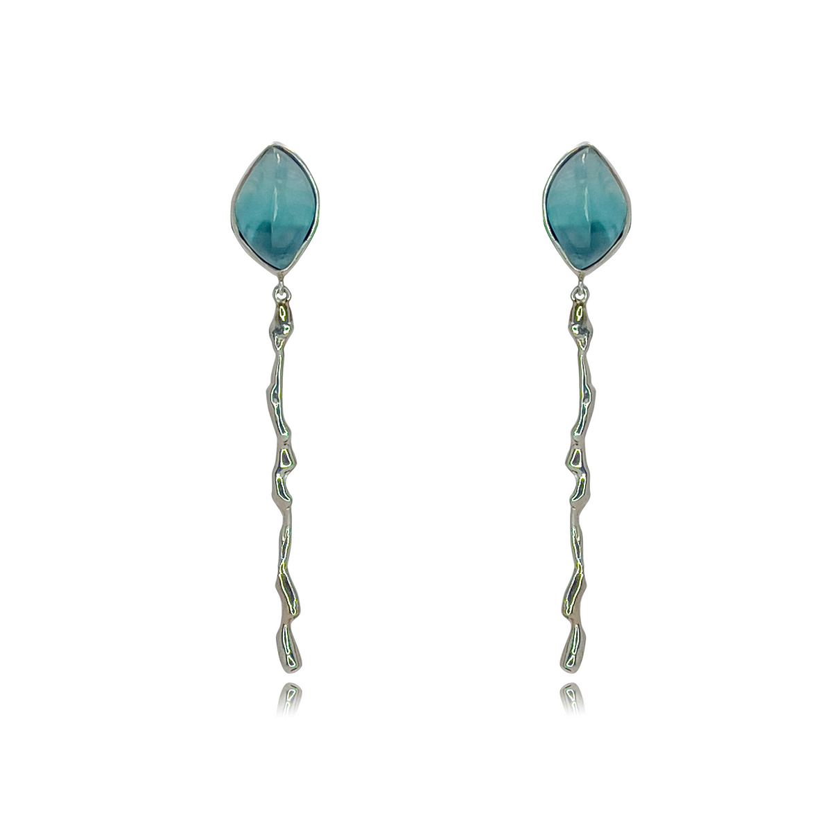 Pendientes Adar Wave Aguamarina