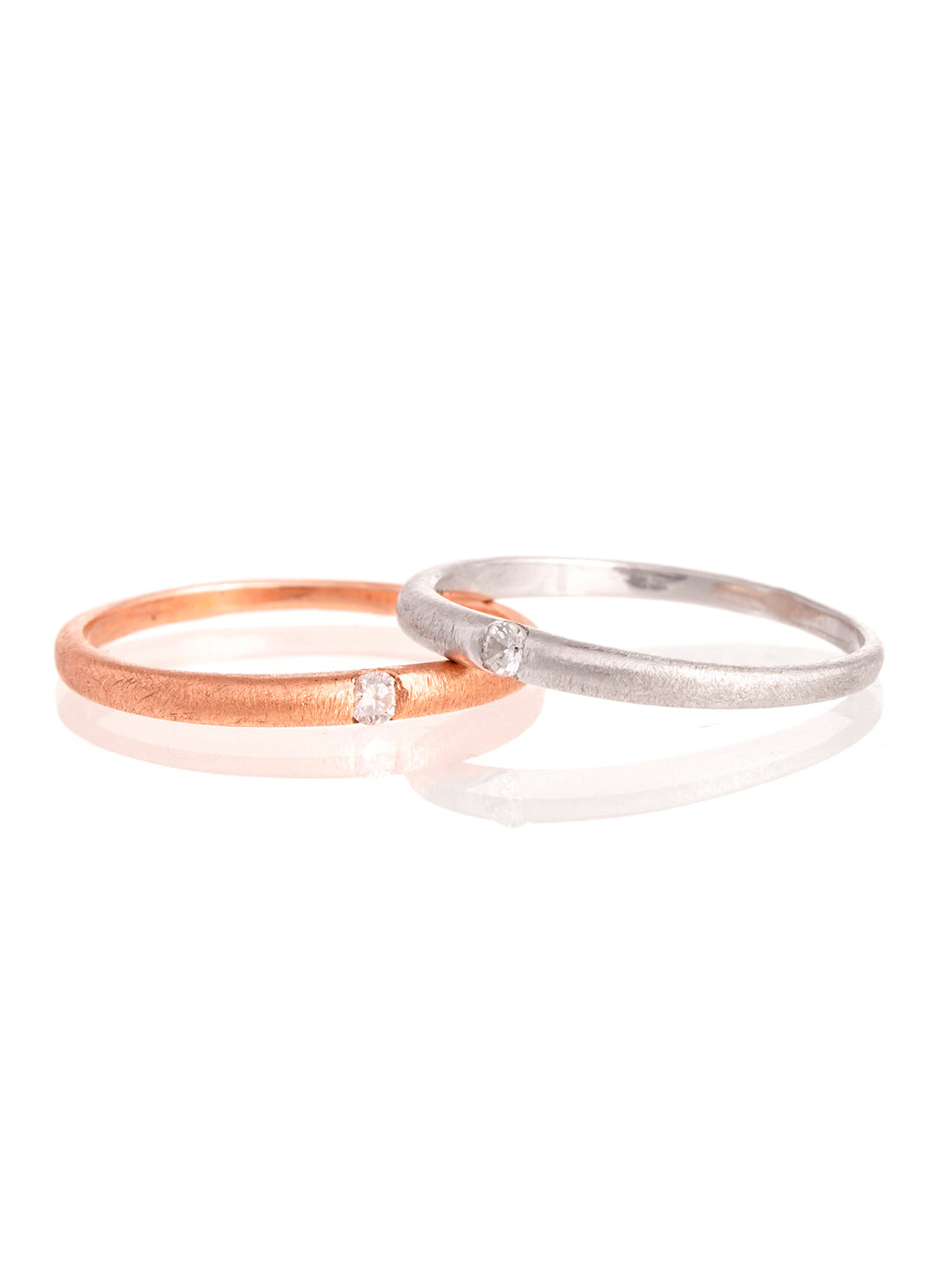 Anillo Liso Diamante Oro