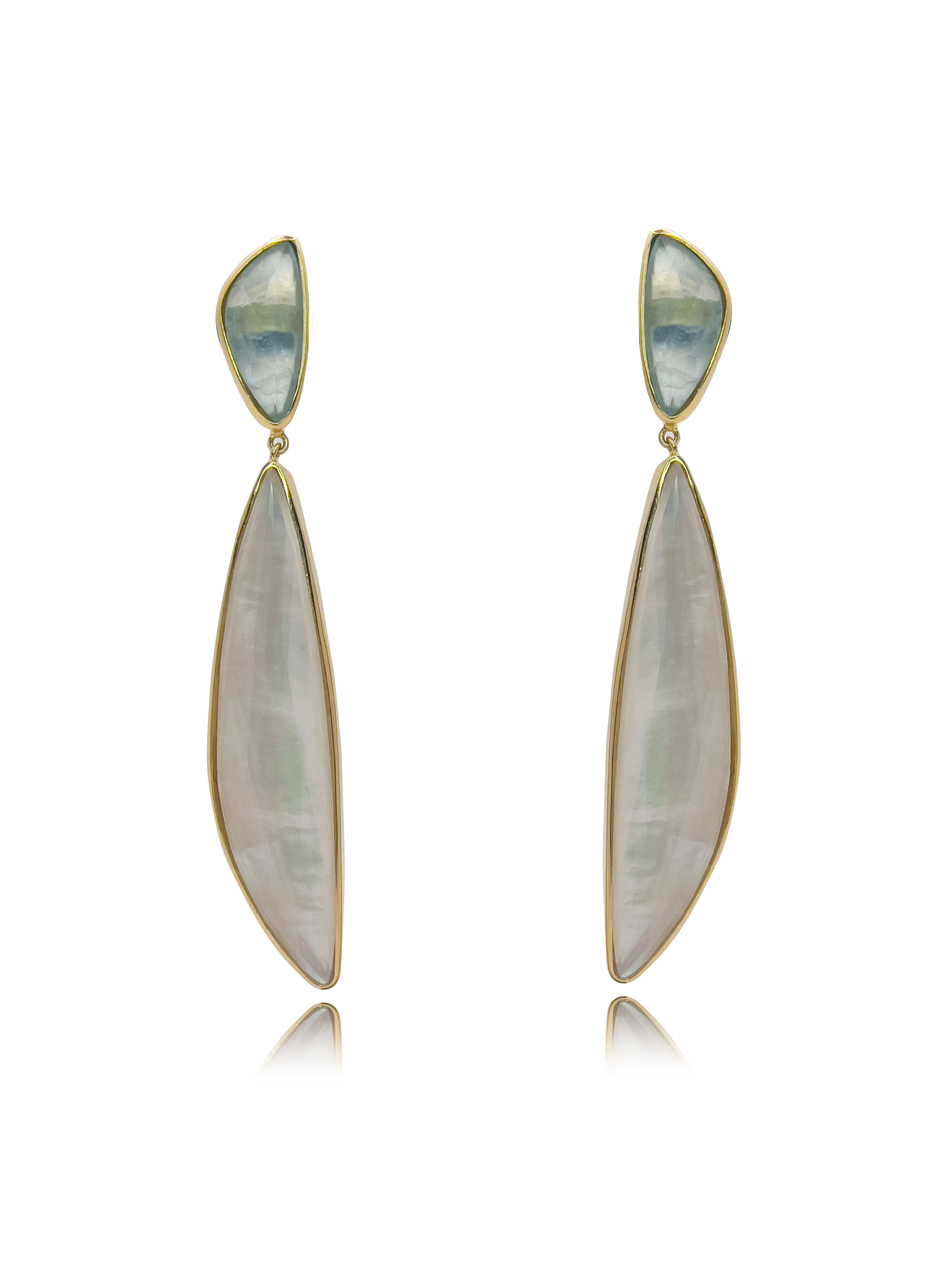 Pendientes Trillón Aguamarina y Nácar