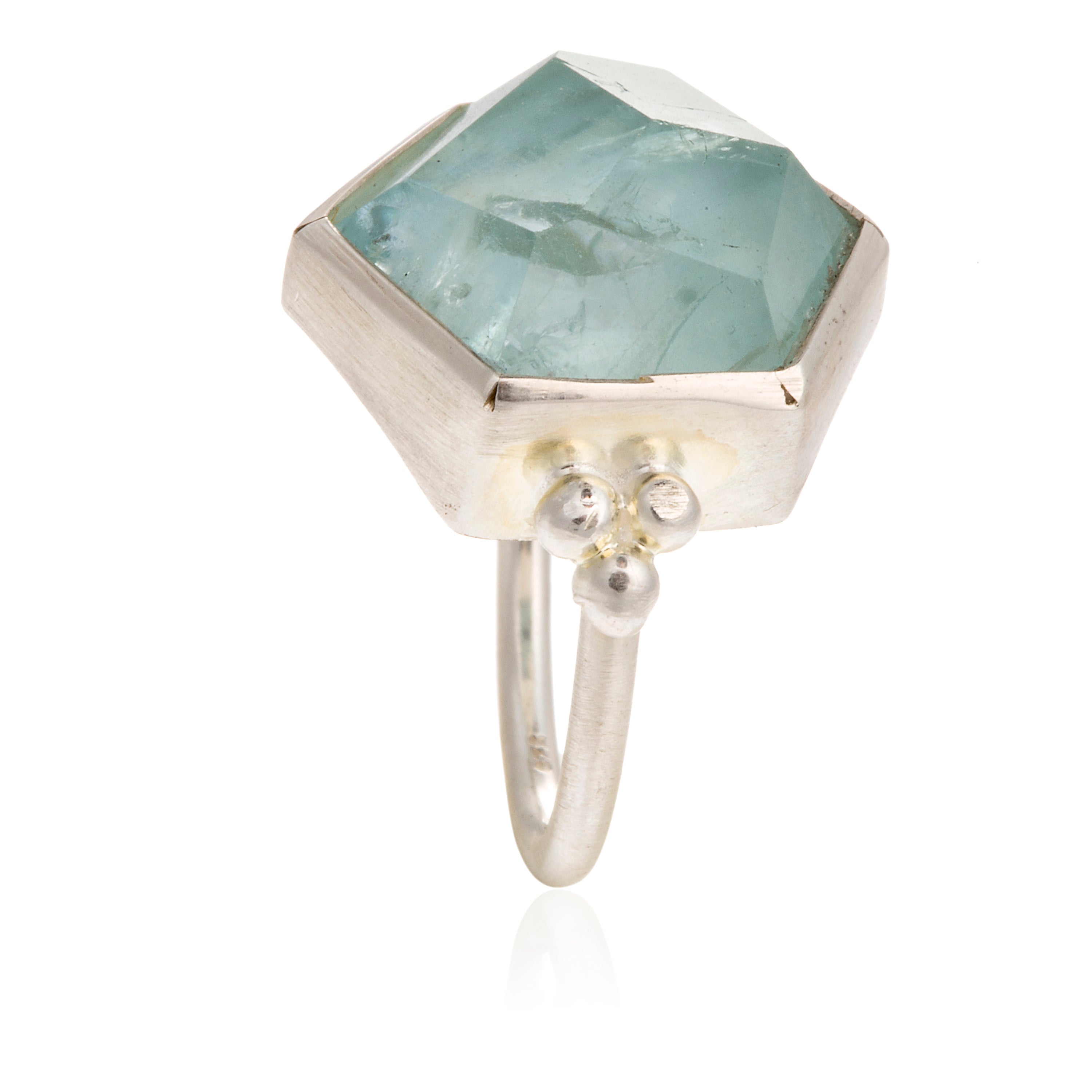 Anillo Hiru Biribil Aguamarina
