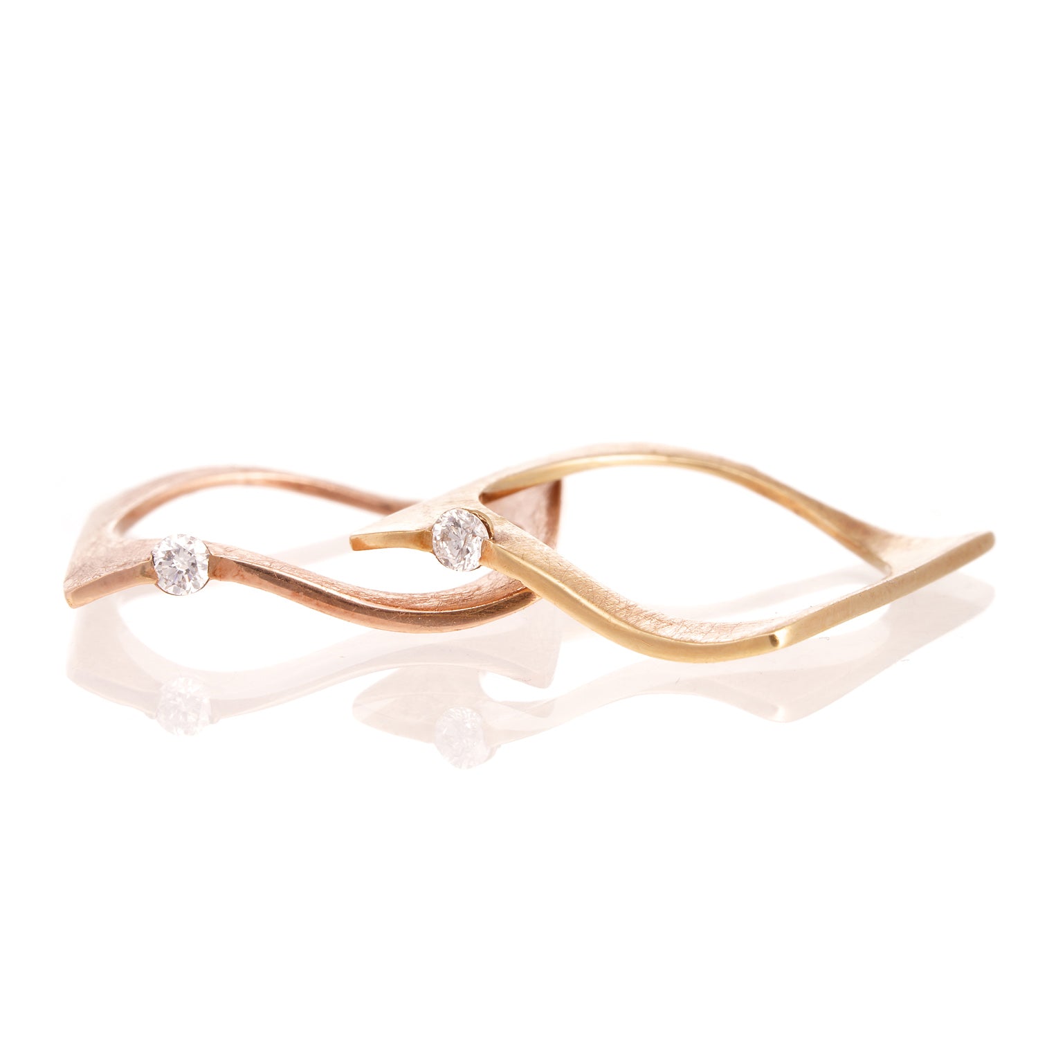 Anillo Cuadrado Ola Diamante