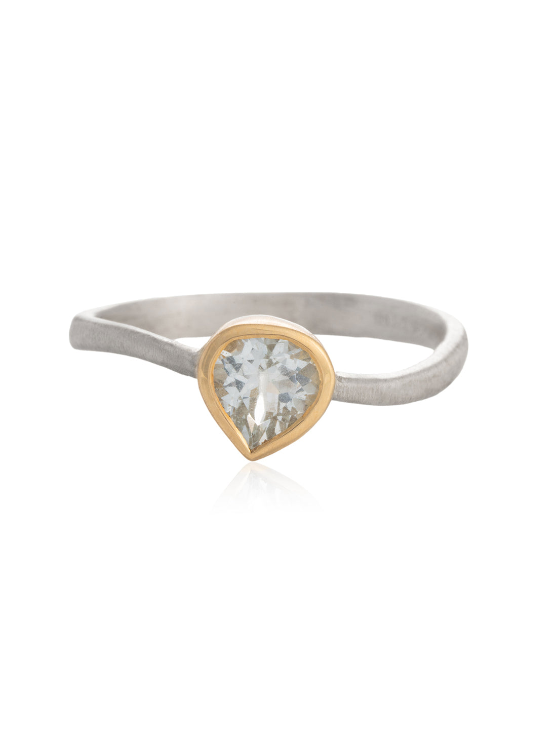 Anillo Onda Aguamarina Lágrima