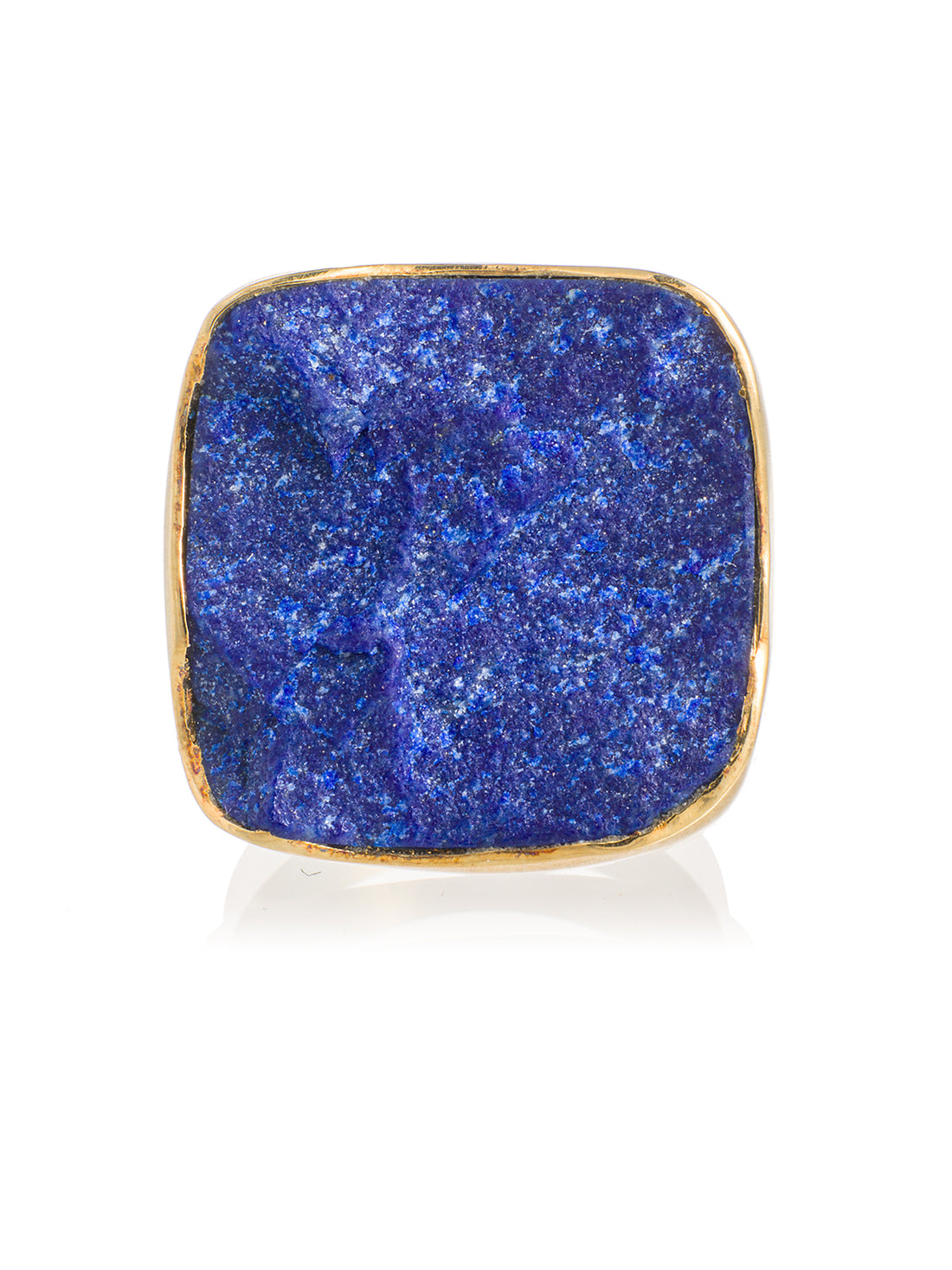 Anillo Lapislazuli Cuadrado Grande Oro