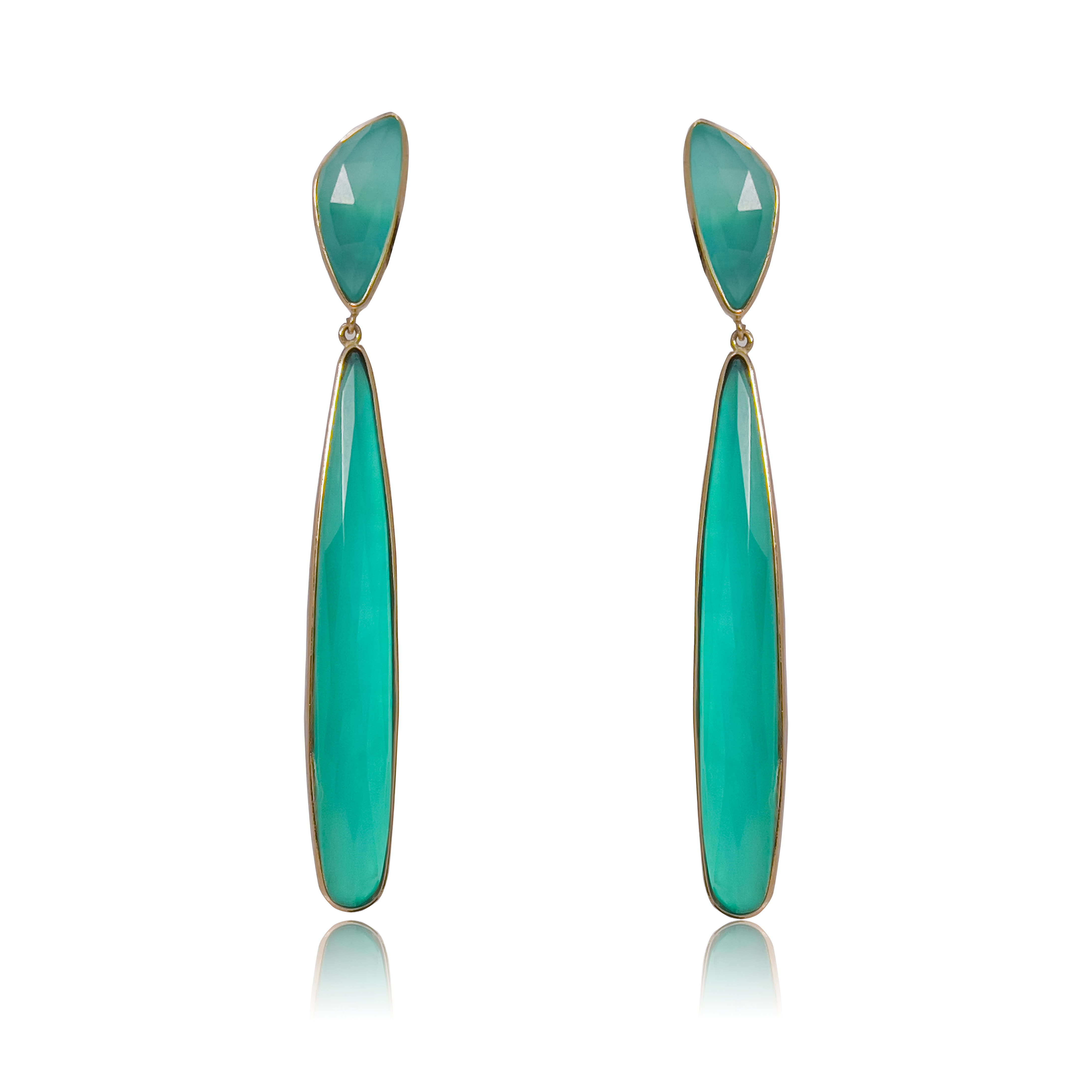 Pendientes Bikoitza Ágata Verde y Triplete