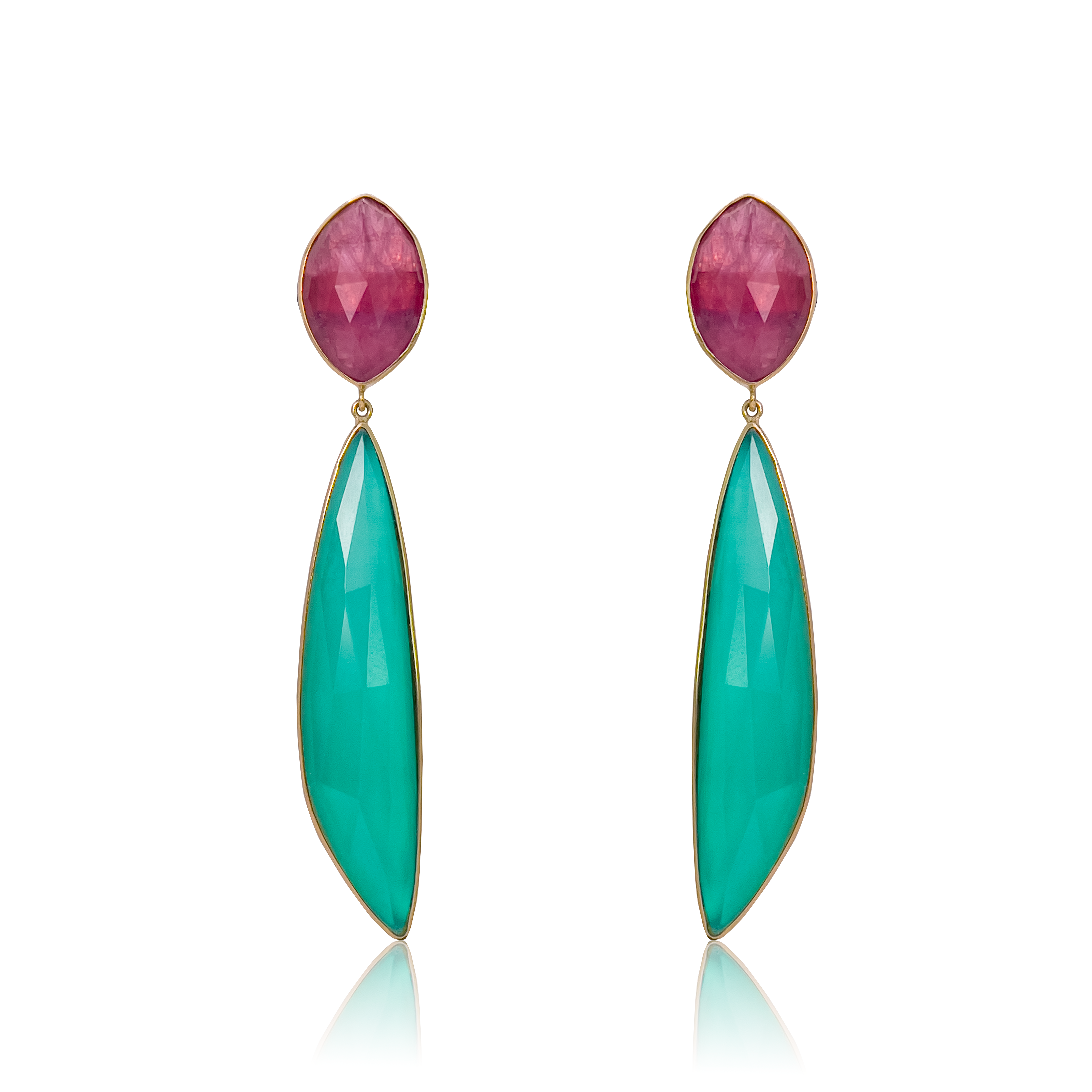 Pendientes Trillón Turmalina Triplete