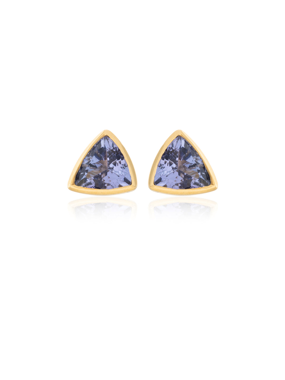 Pendientes Tanzanita Triangulares Oro