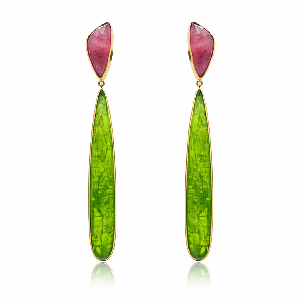 Pendientes Bikoitza Turmalina y Peridoto