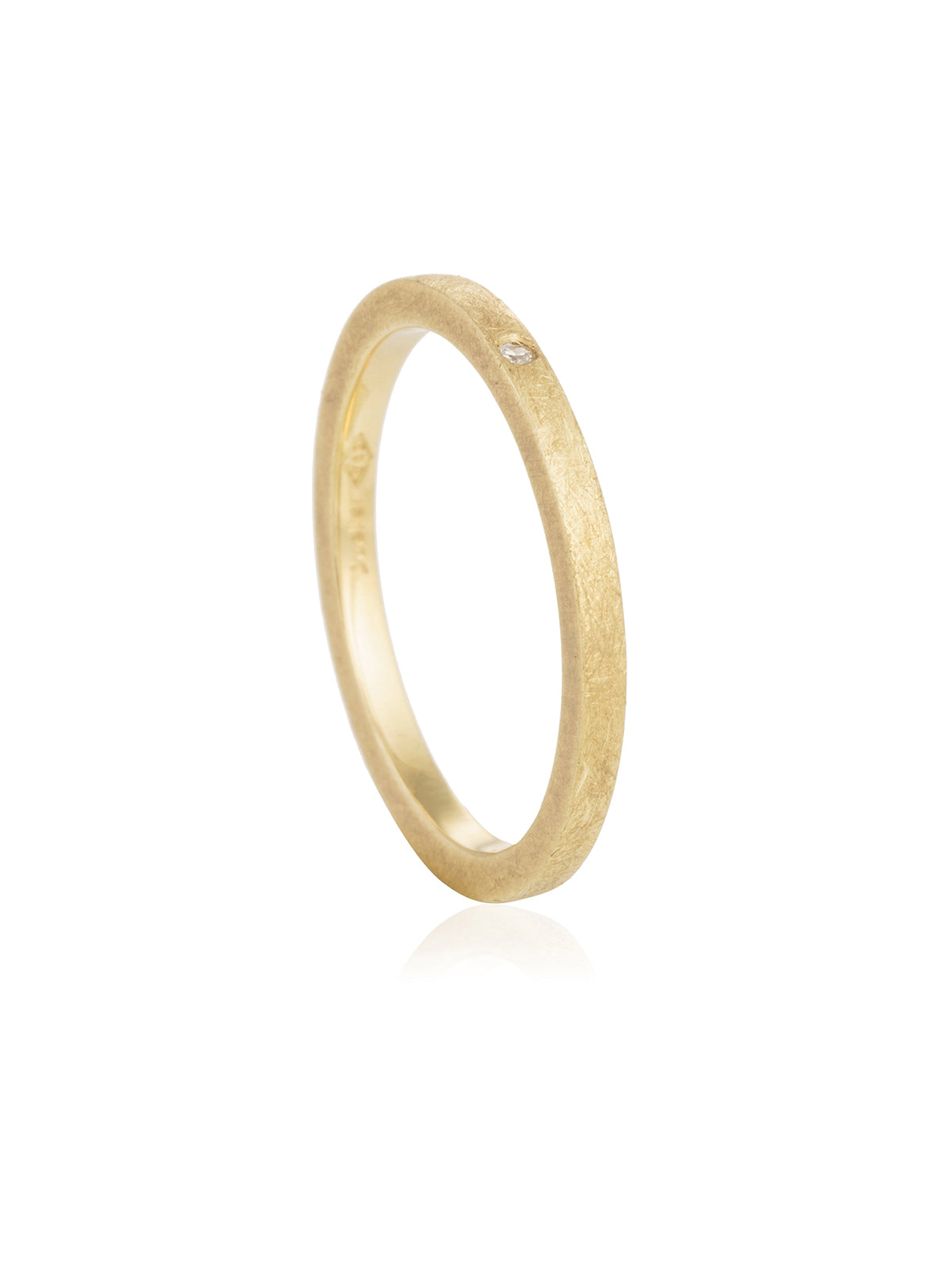 Anillo Recto Simple Diamante Oro