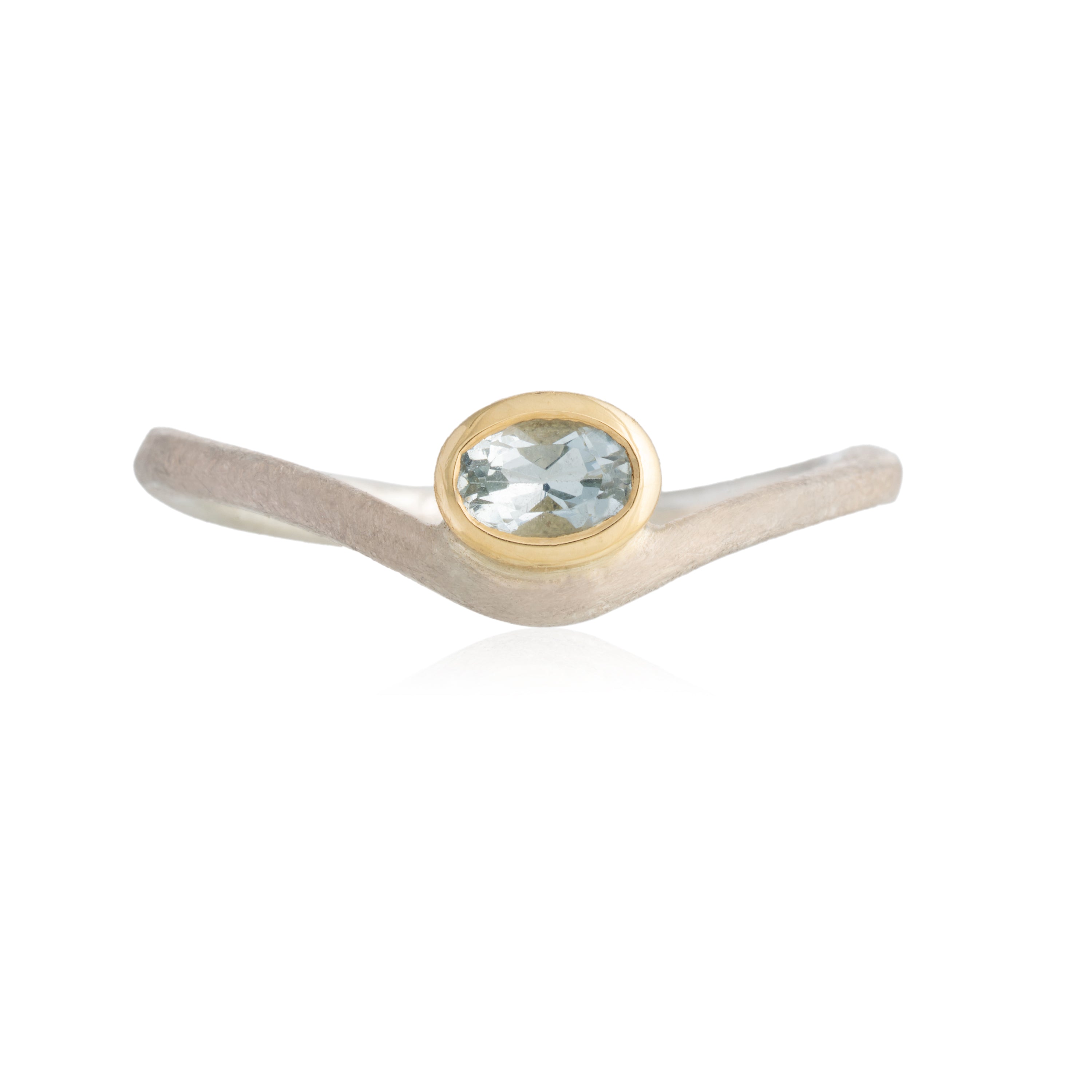 Anillo Triangu Aguamarina