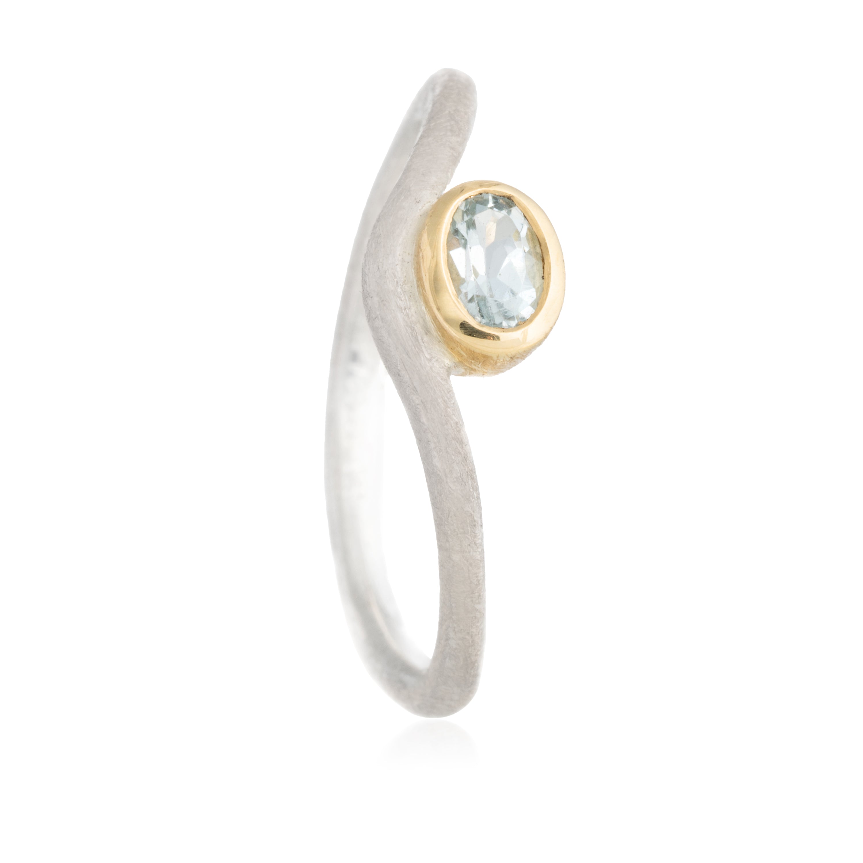 Anillo Triangu Aguamarina