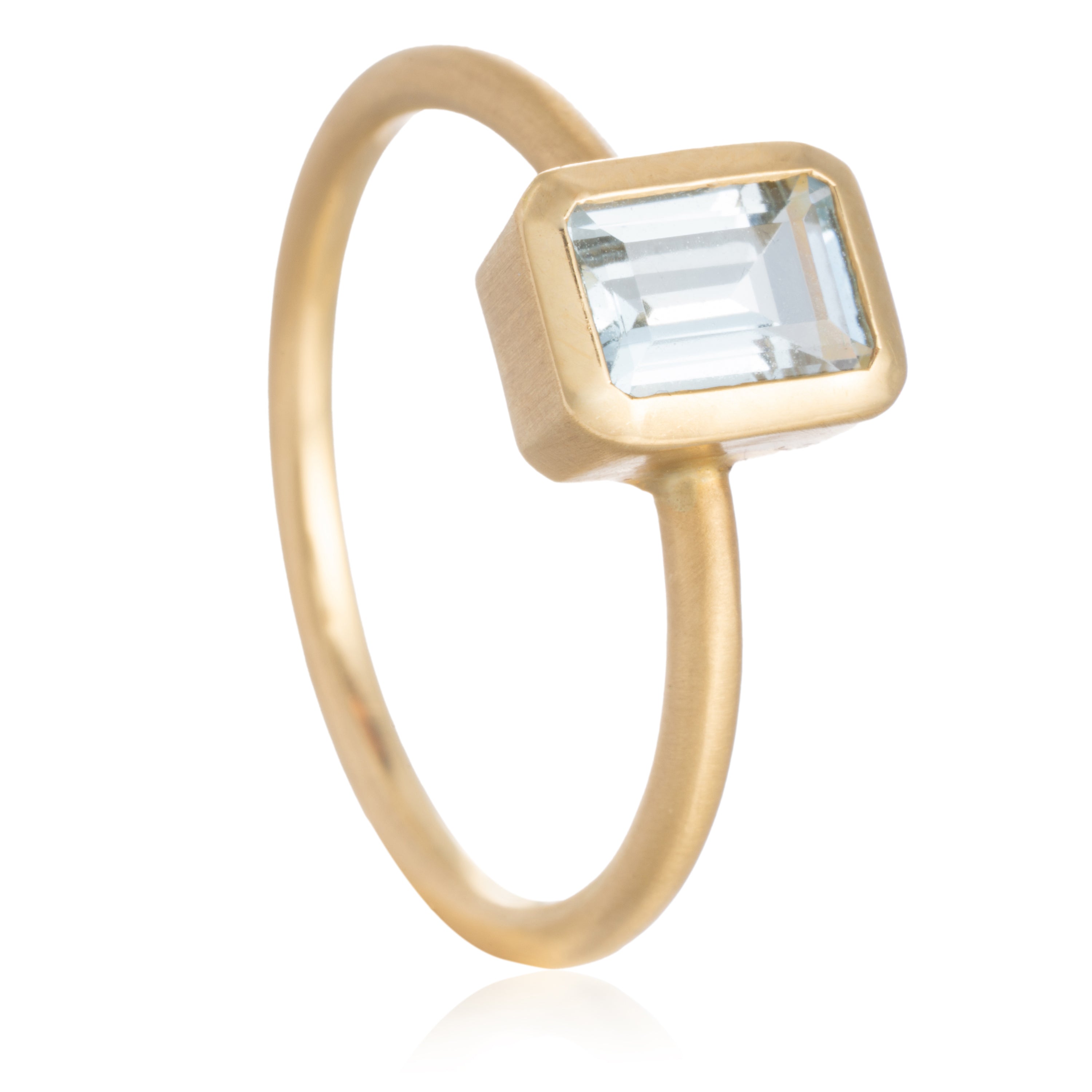 Anillo Aguamarina Rectangular