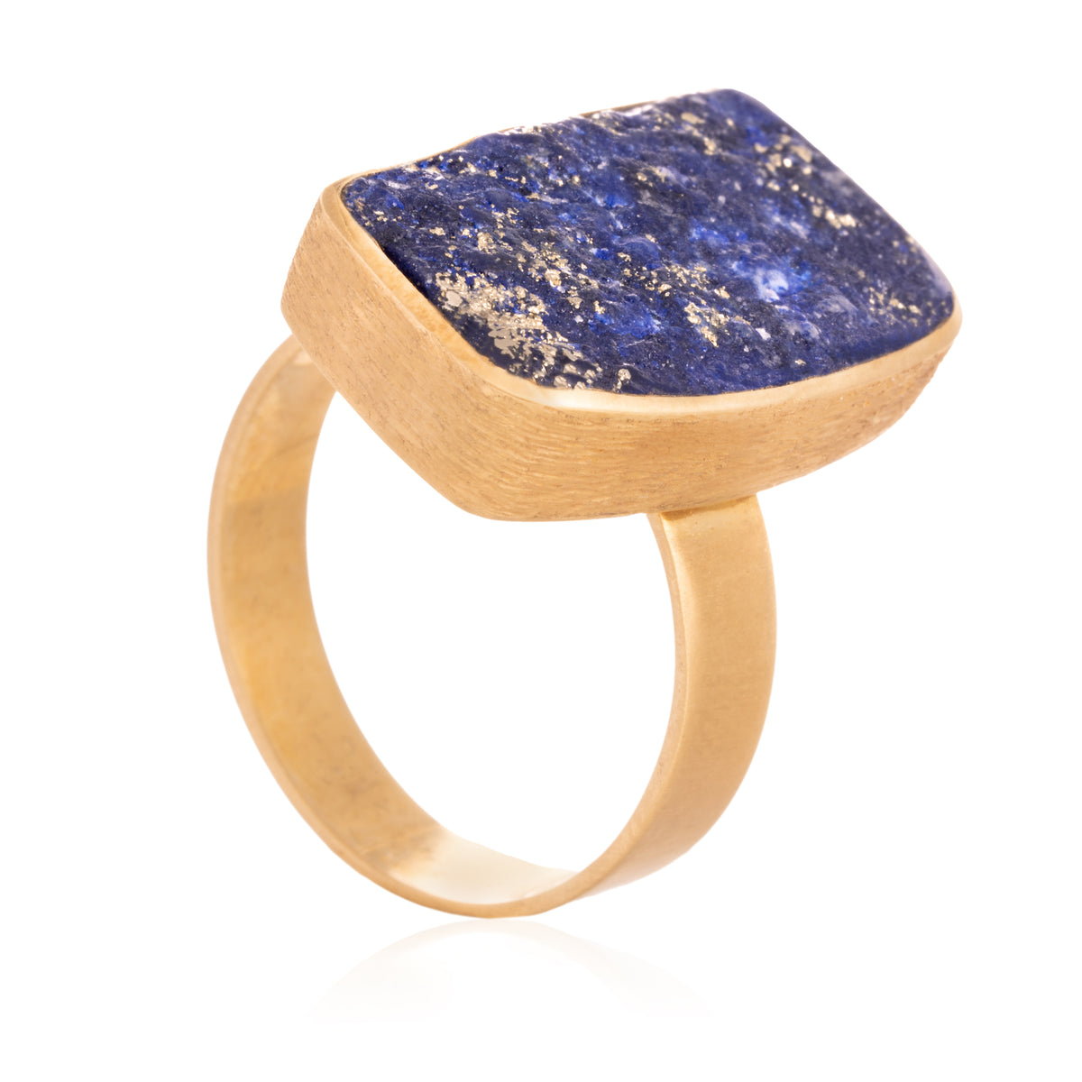 Anillo Lapislazuli Rectangular Oro