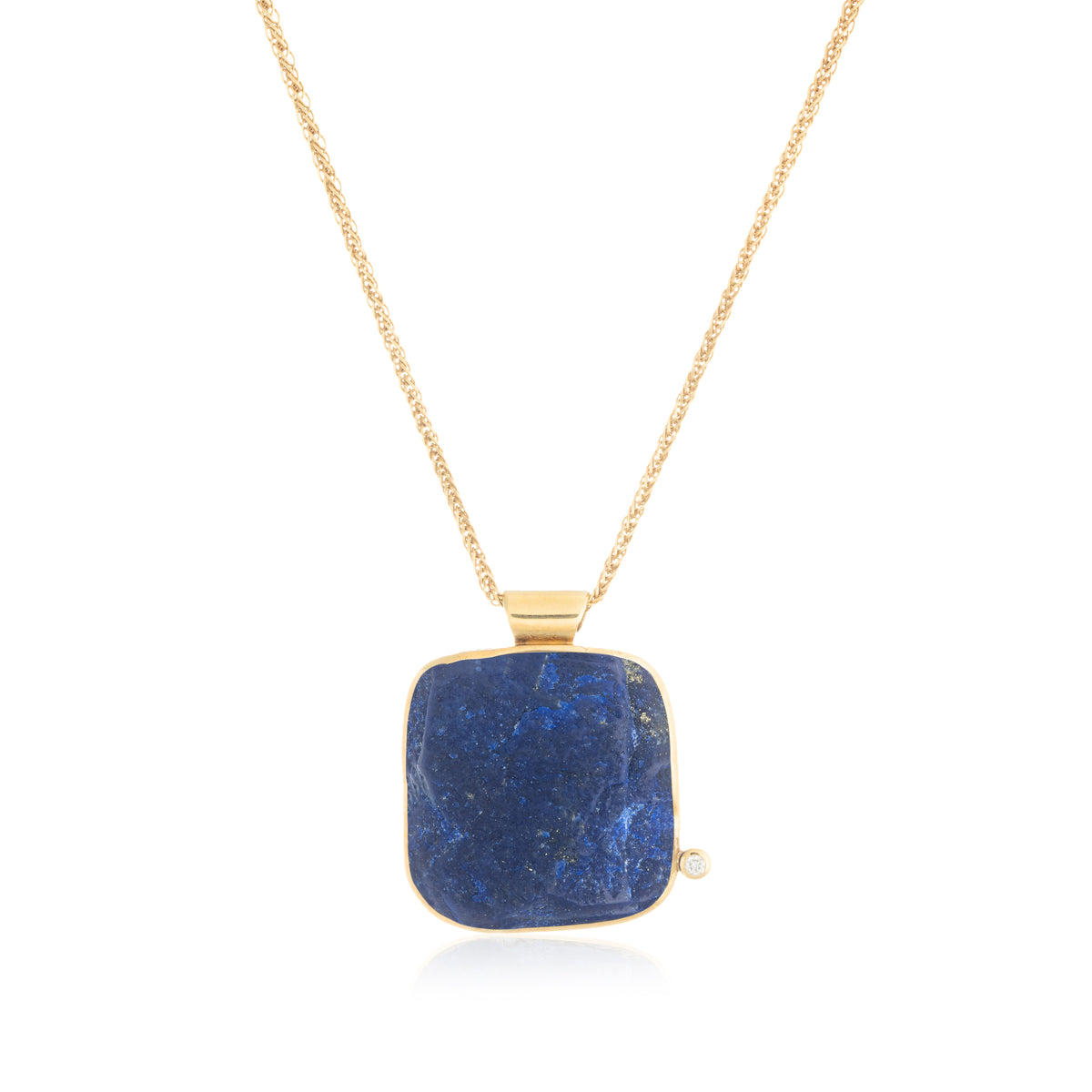 Colgante Lauki Lapislazuli Diamante Oro