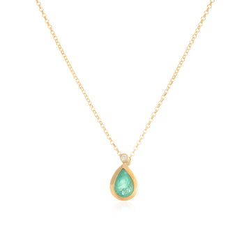 Colgante Esmeralda Diamante Pequeño Oro