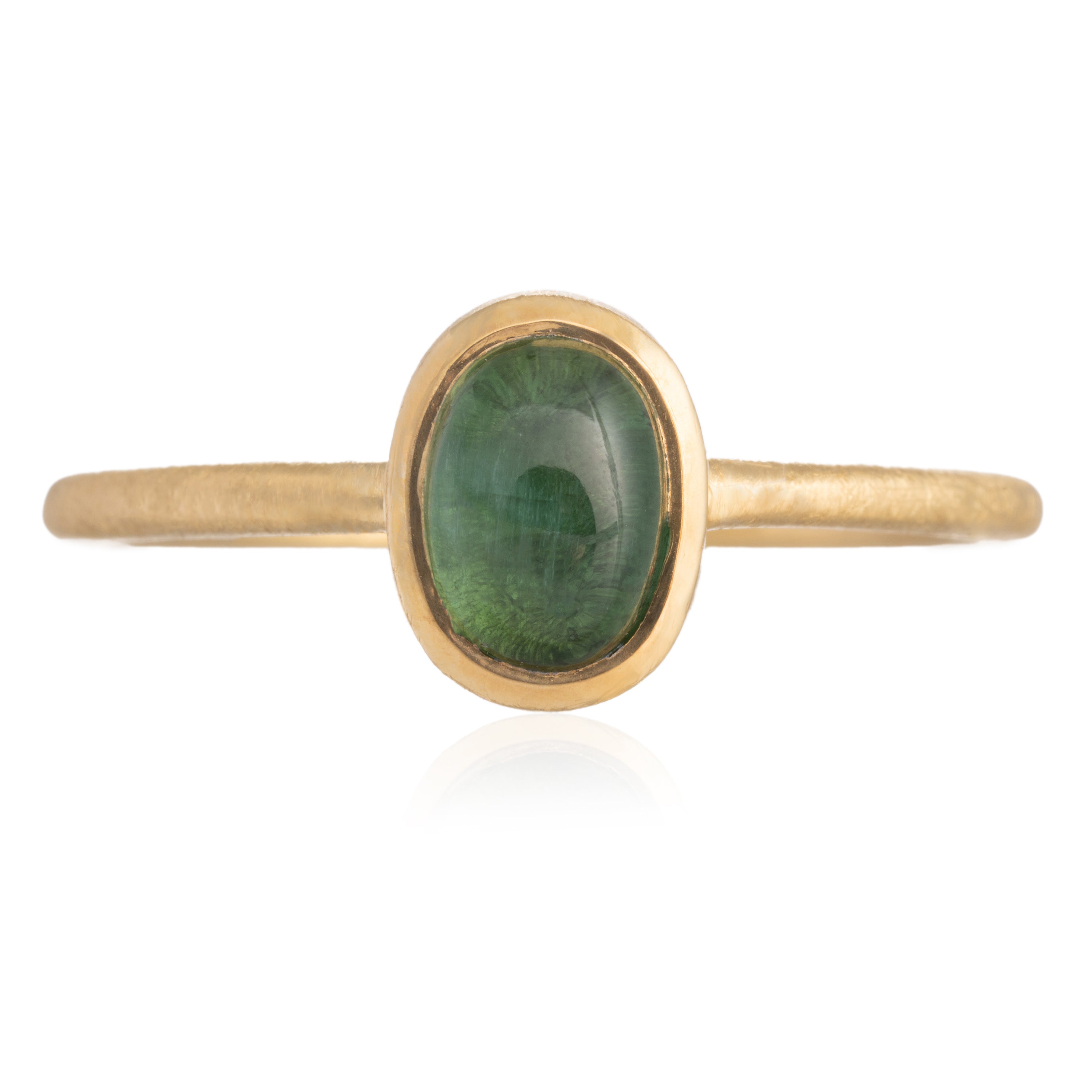 Anillo Harri Oro Turmalina Verde Ovalada
