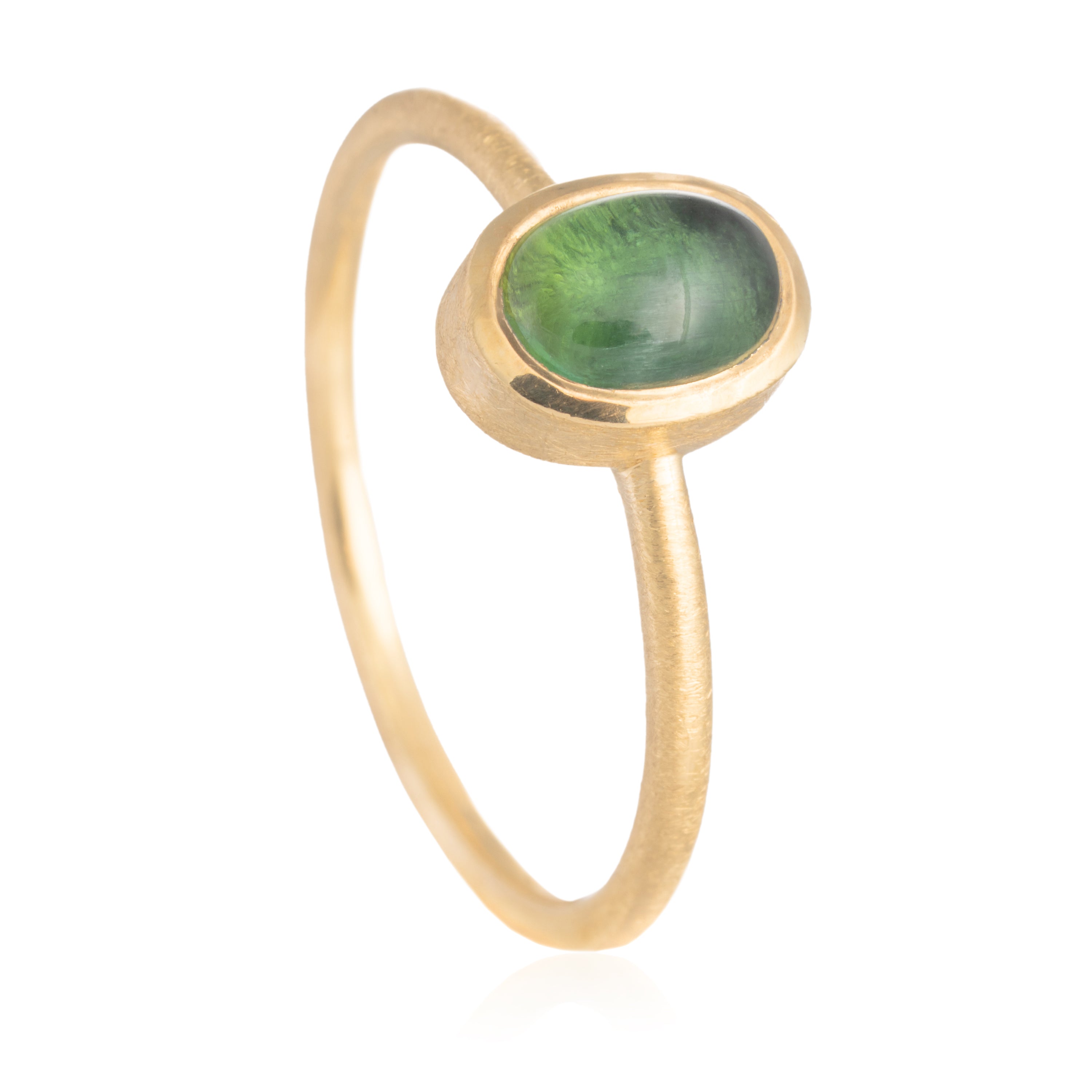 Anillo Harri Oro Turmalina Verde Ovalada