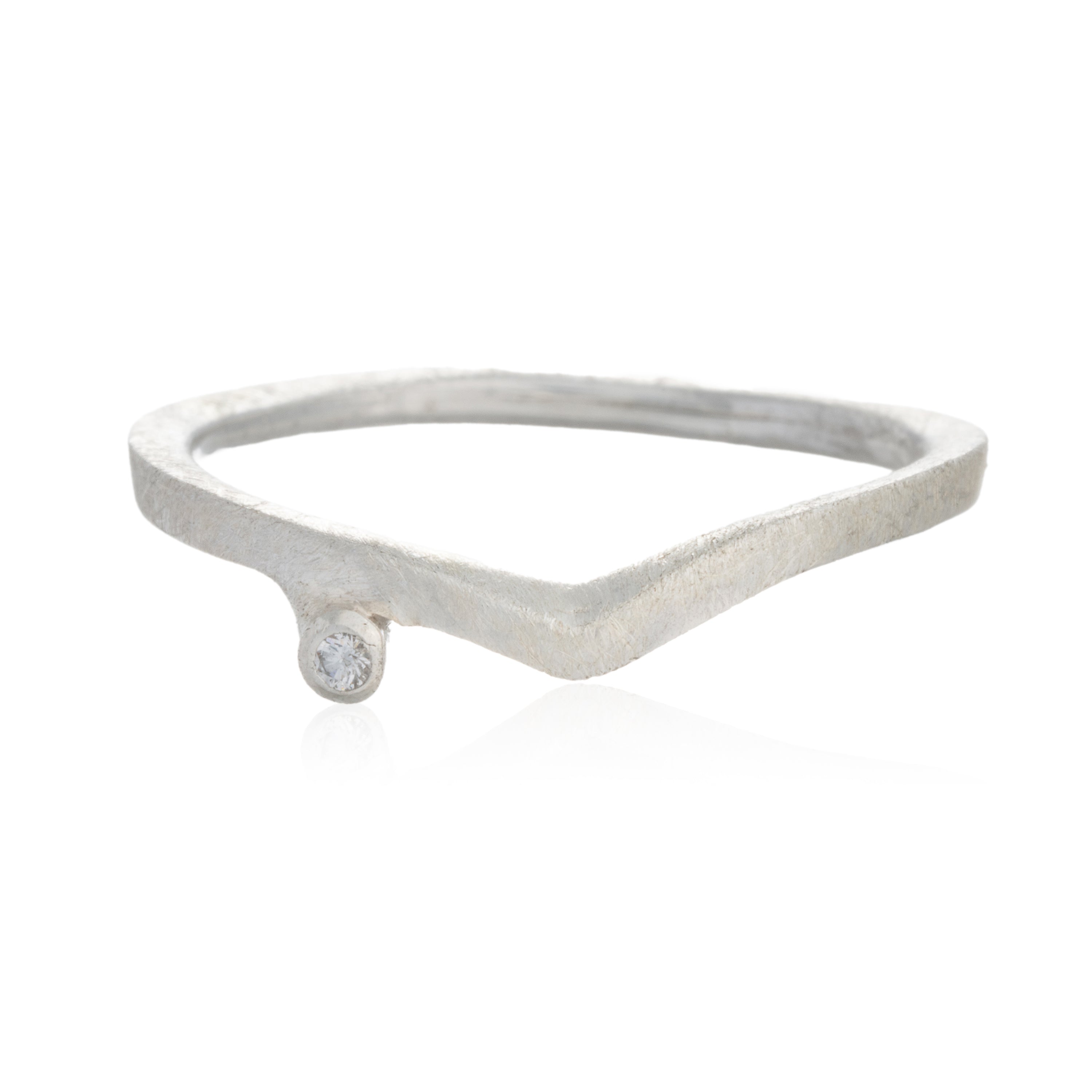 Anillo Triangu Plata Diamante