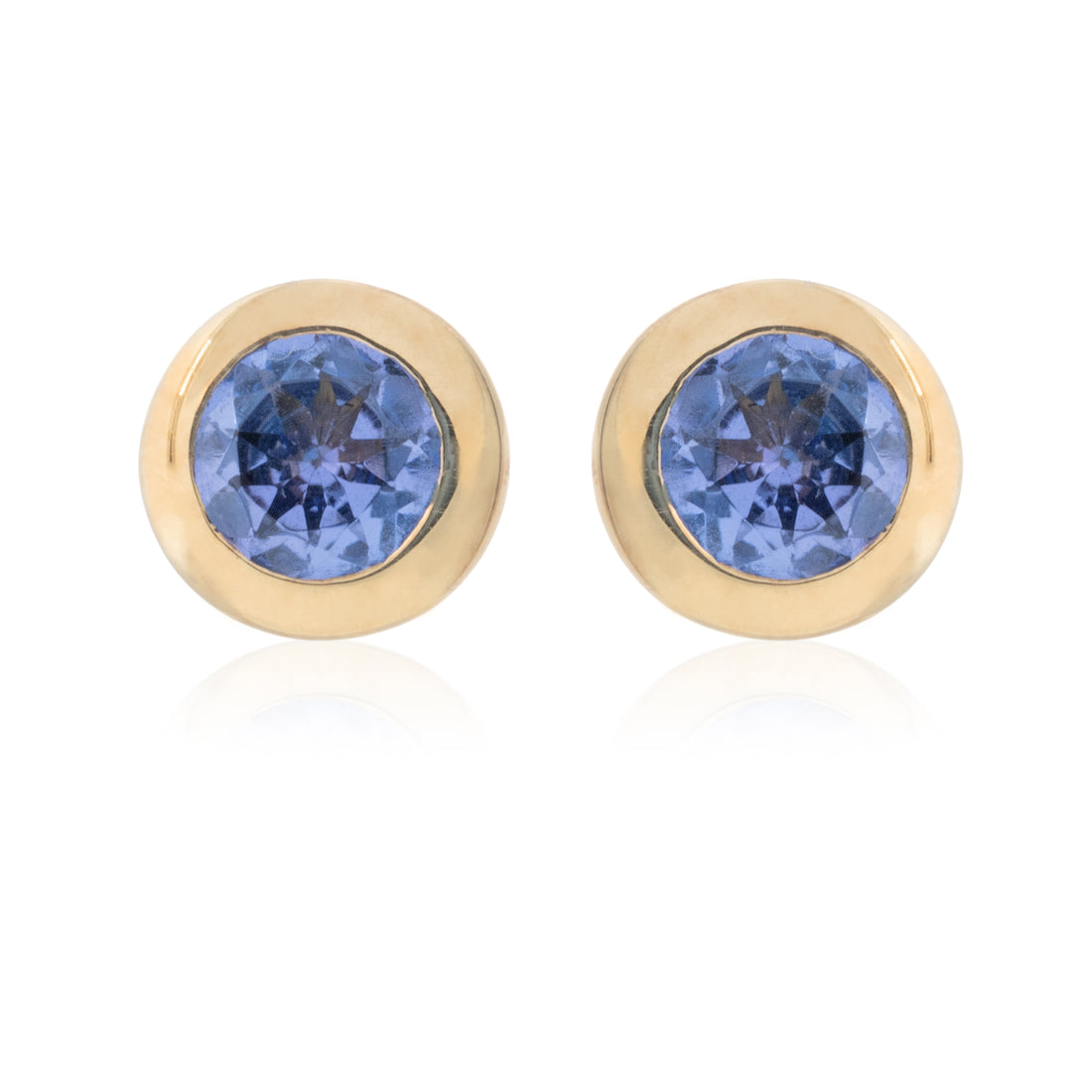 Pendientes Chatón Tanzanita Oro