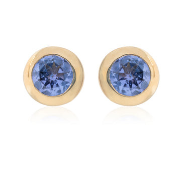 Pendientes Chatón Tanzanita Oro
