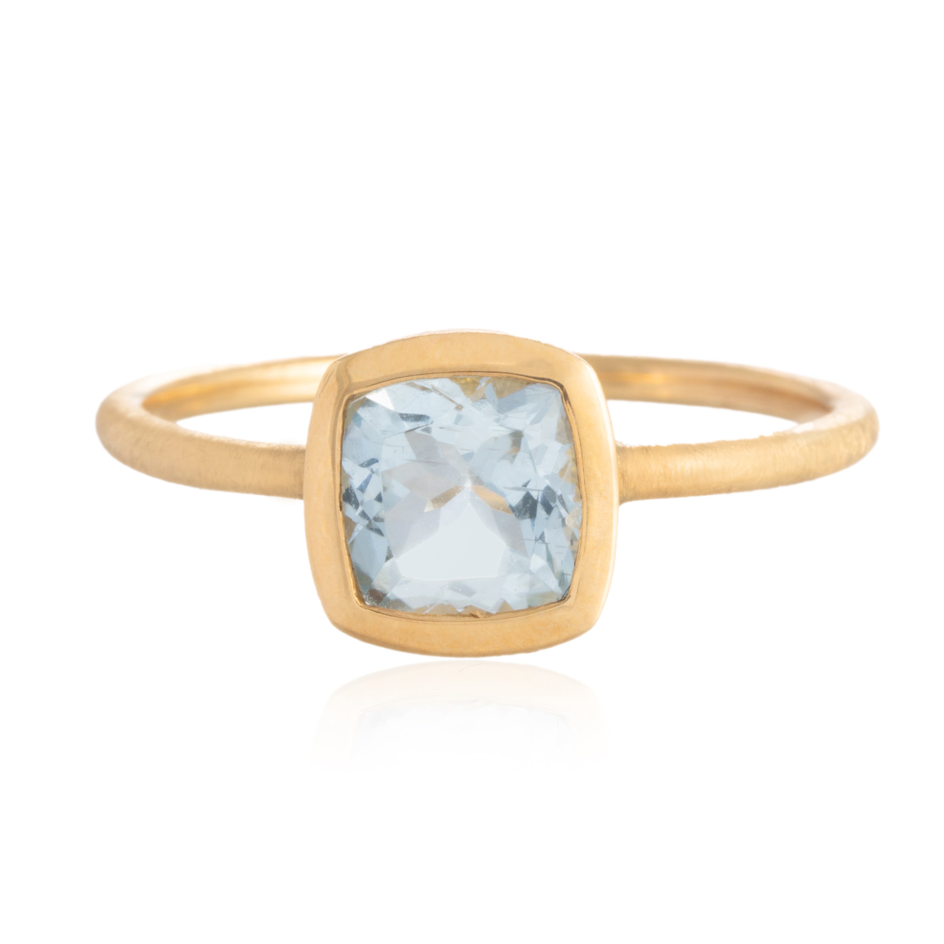 Anillo Aguamarina Cuadrado