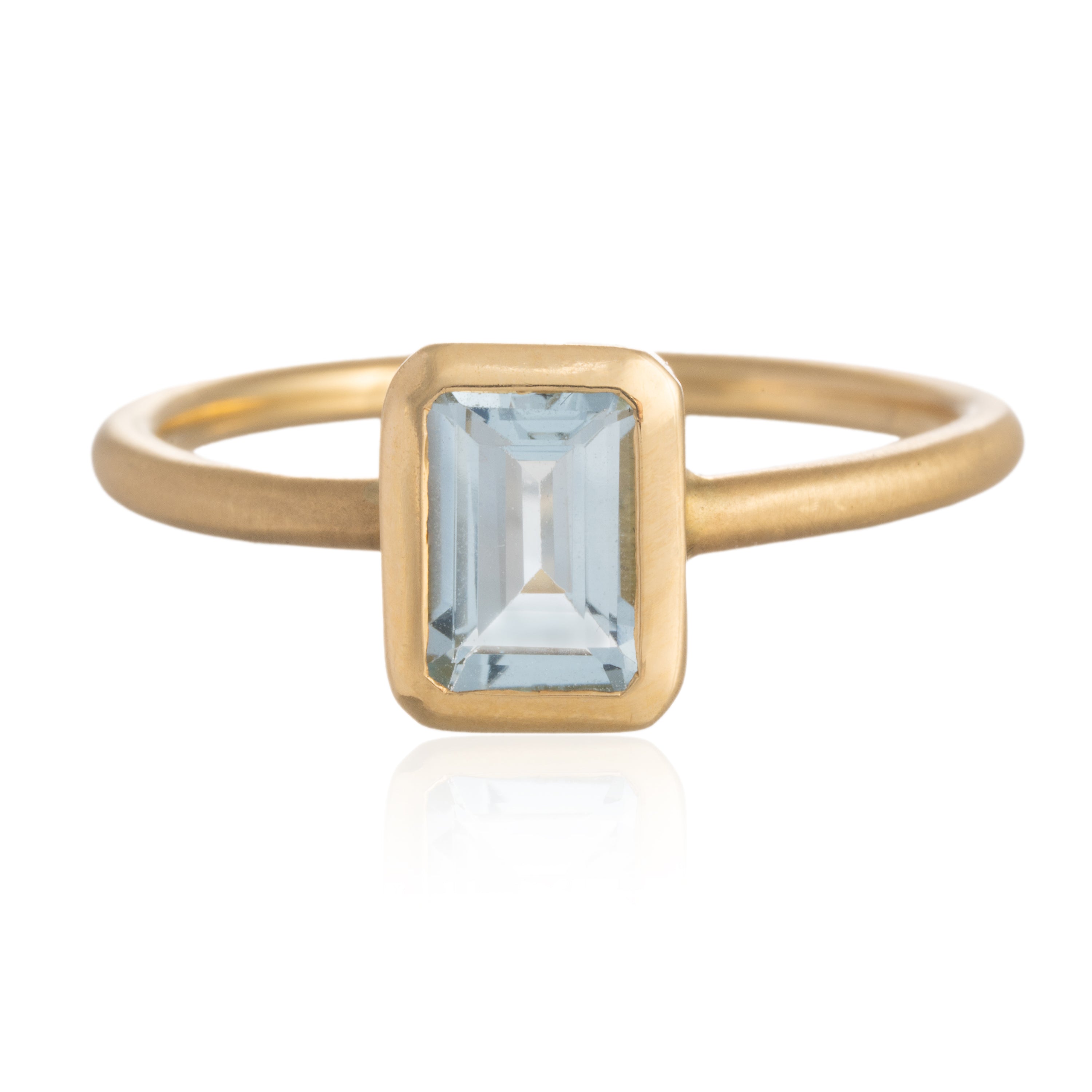 Anillo Aguamarina Rectangular