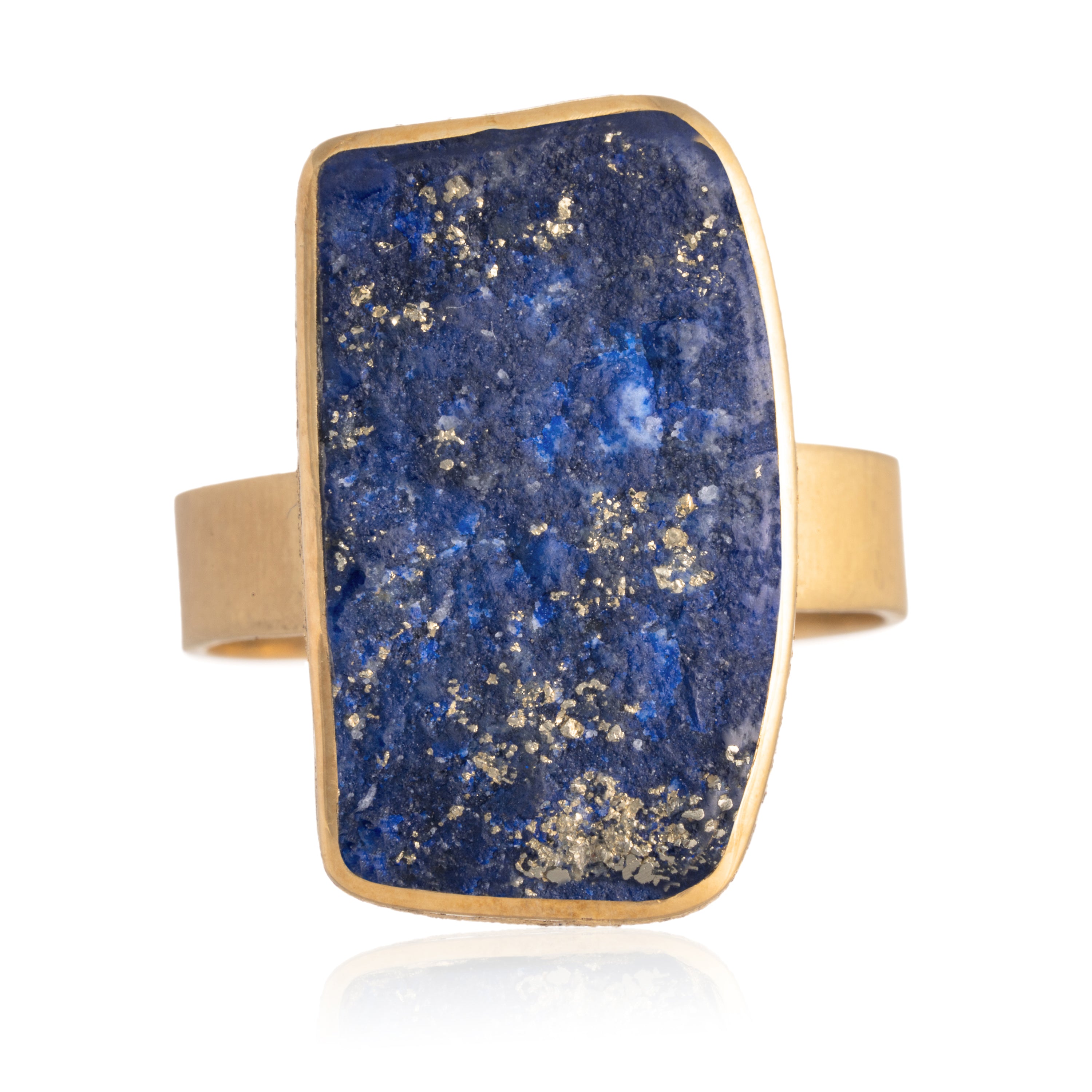Anillo Lapislazuli Rectangular Oro