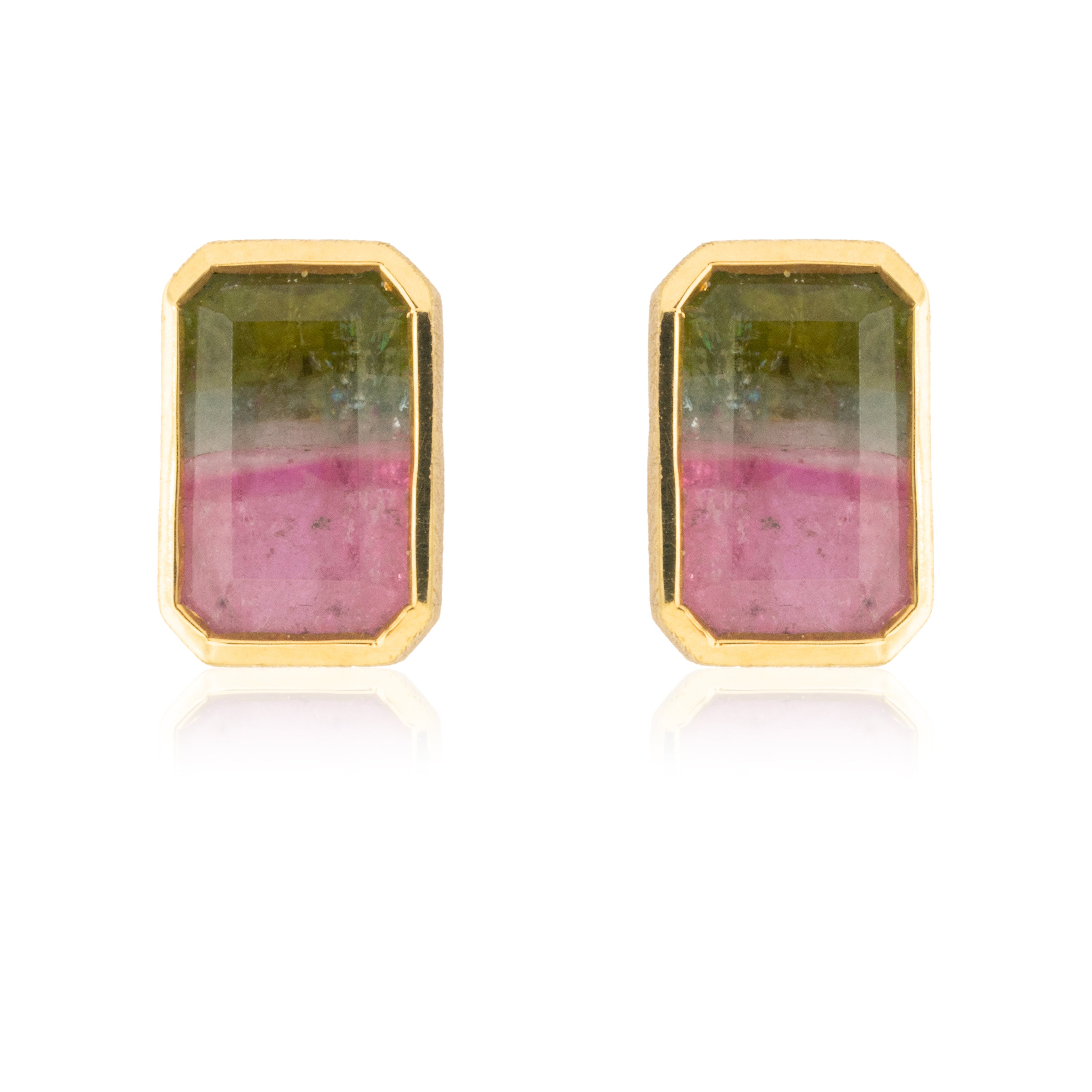 Pendientes Chatón Turmalina Sandía