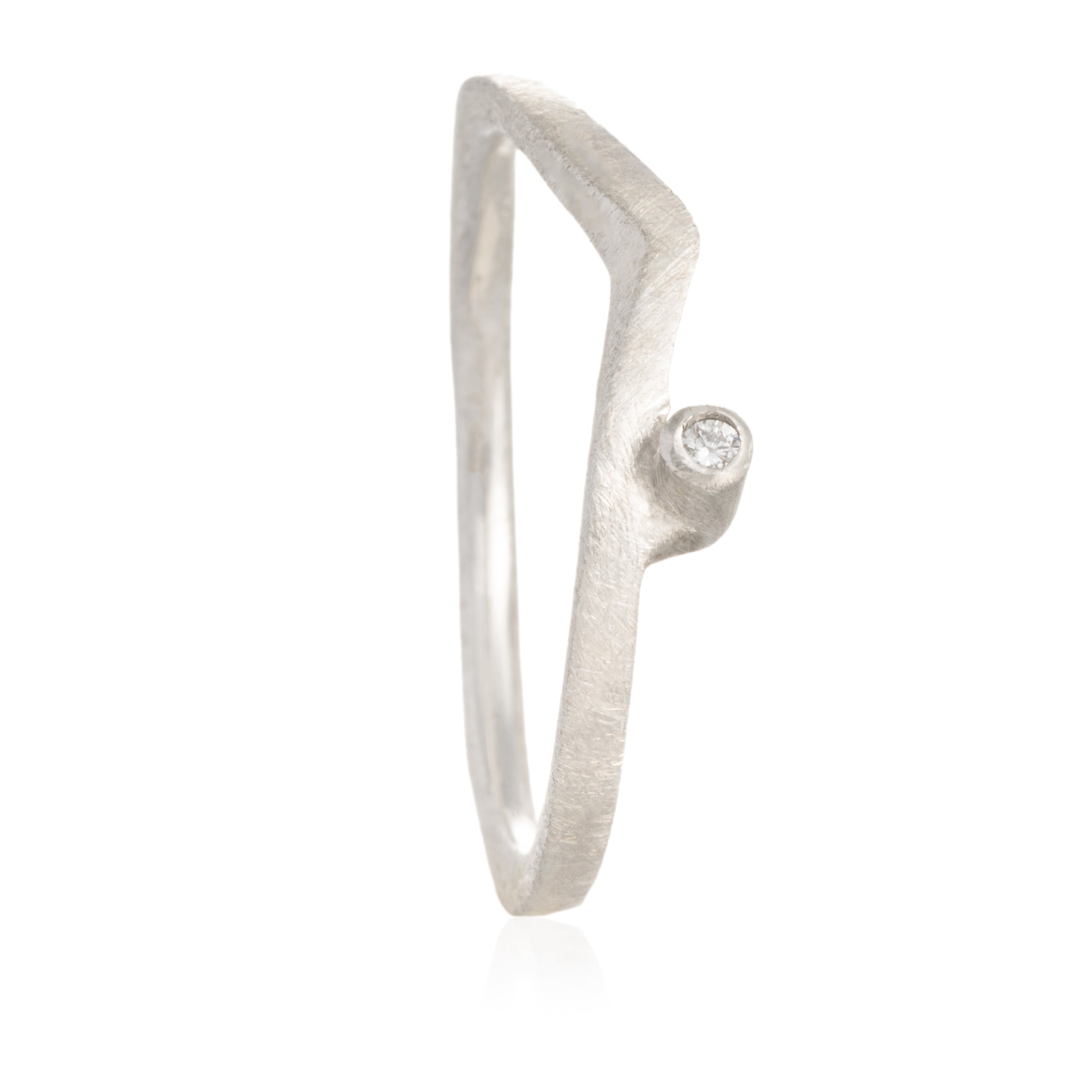 Anillo Triangu Plata Diamante