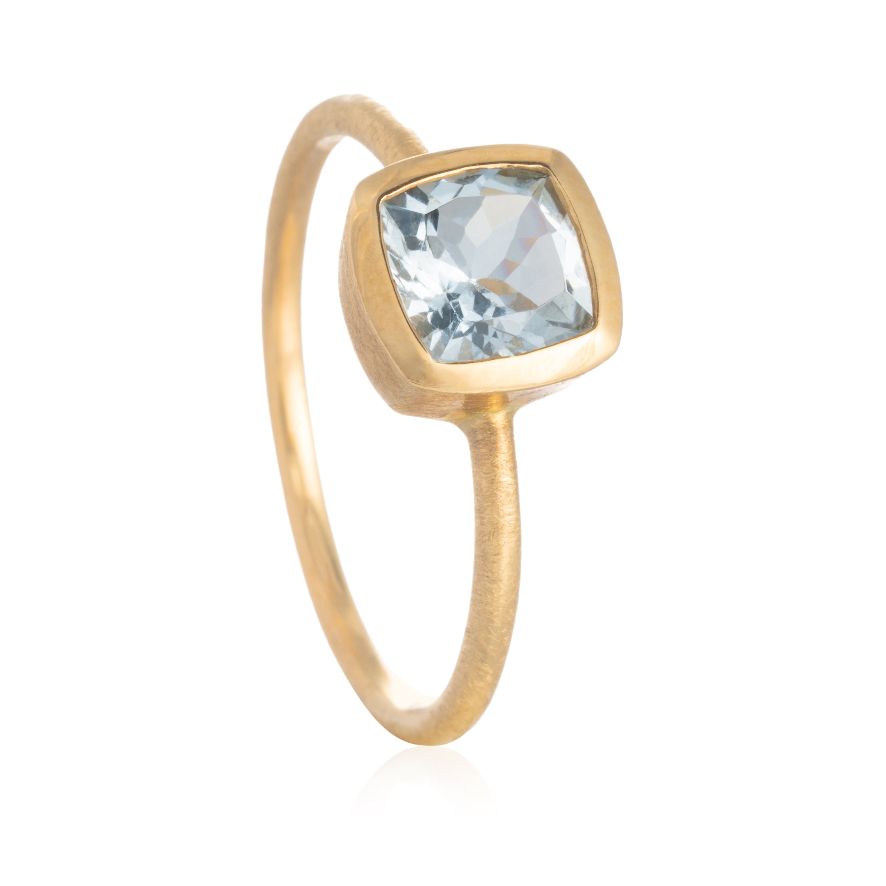 Anillo Aguamarina Cuadrado
