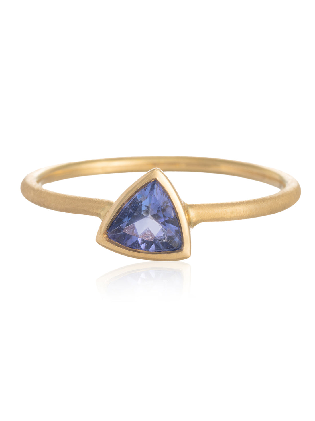 Anillo Tanzanita Triangular Chatón Oro