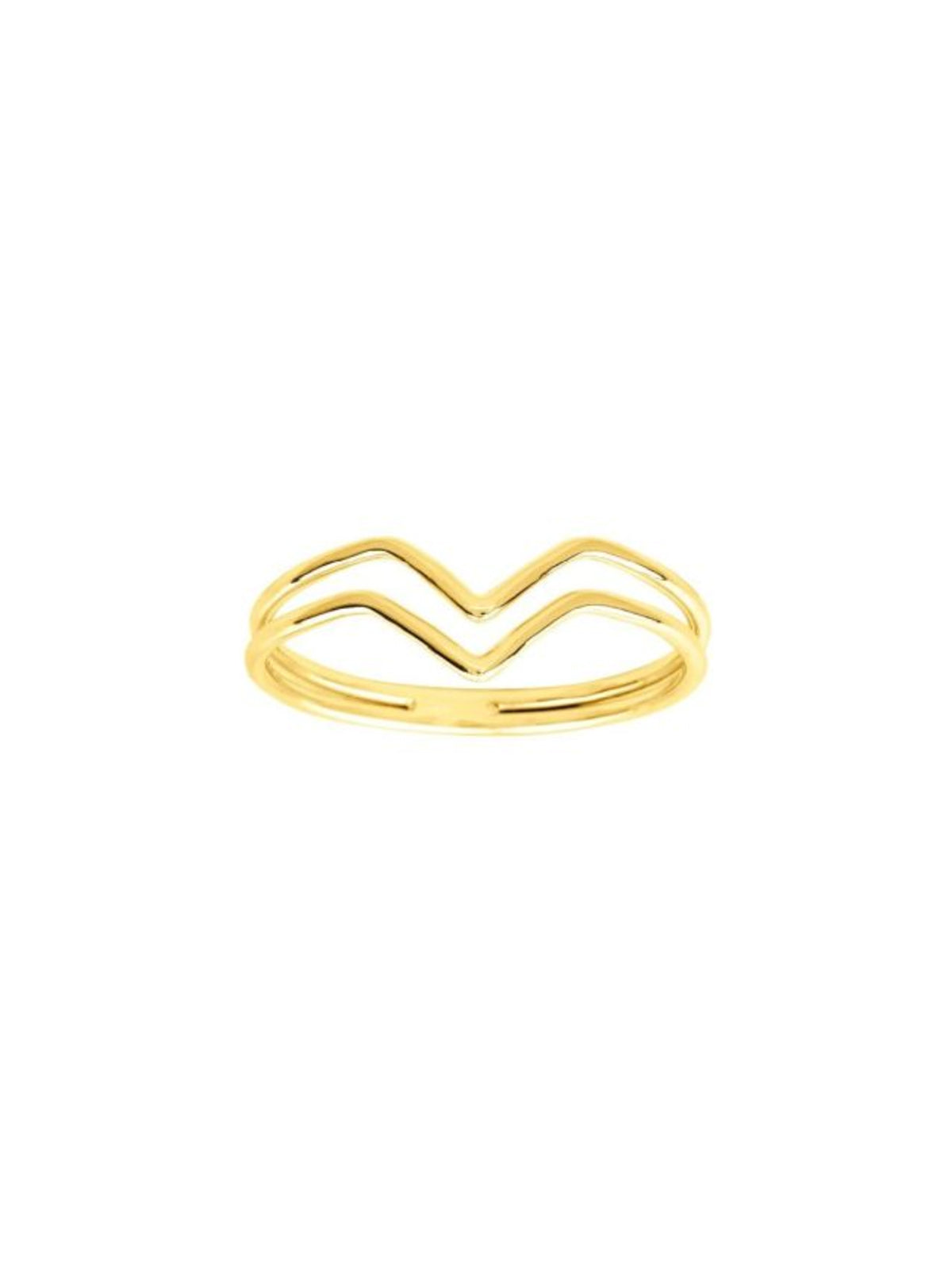 Anillo Triangu Fino Doble Oro